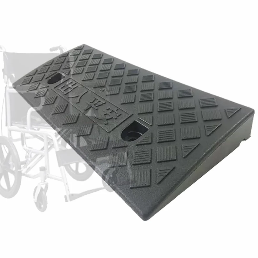 Rampe De Trottoir En Caoutchouc - Pour Marche Hauteur 5-13 Cm, Bordure Pour Trottoirs, Voitures, Camions, Accès, Vélos, Motos, Chiens, Fauteuils Roulants (Noir, 50*27*7cm)