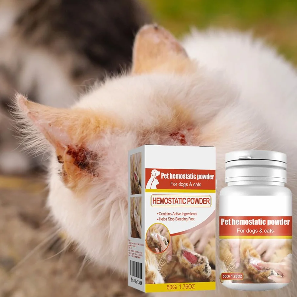 Cerioll Poudre Styptique 50g pour Chiens et Chats, Arrêter Saignement Pattes