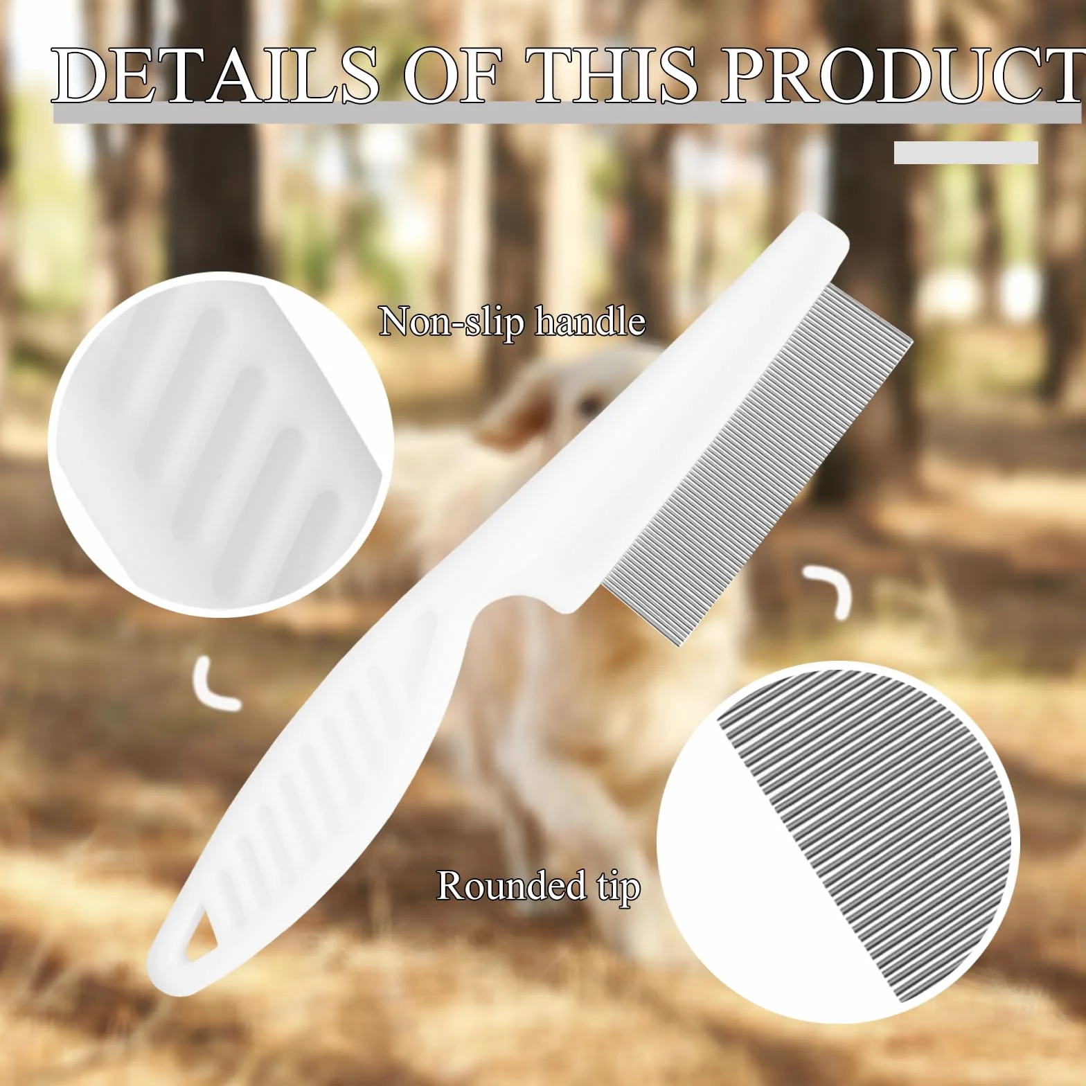 FlyWave Peigne Anti-Puces pour Chien et Chat, Démêle et Nettoie Poils Longs et Courts