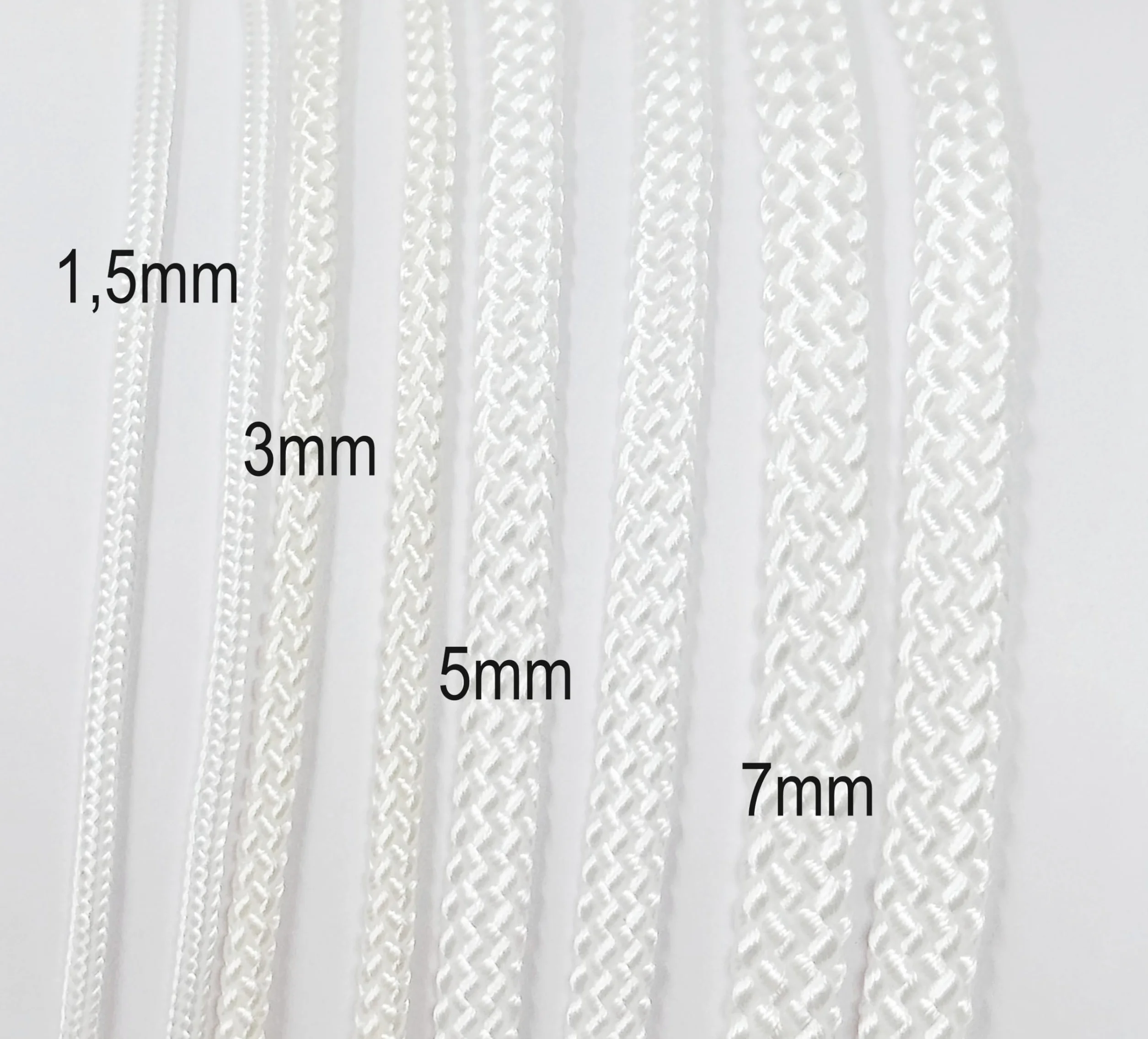 Laisse de spectacle Blanc 3 mm x 120 cm