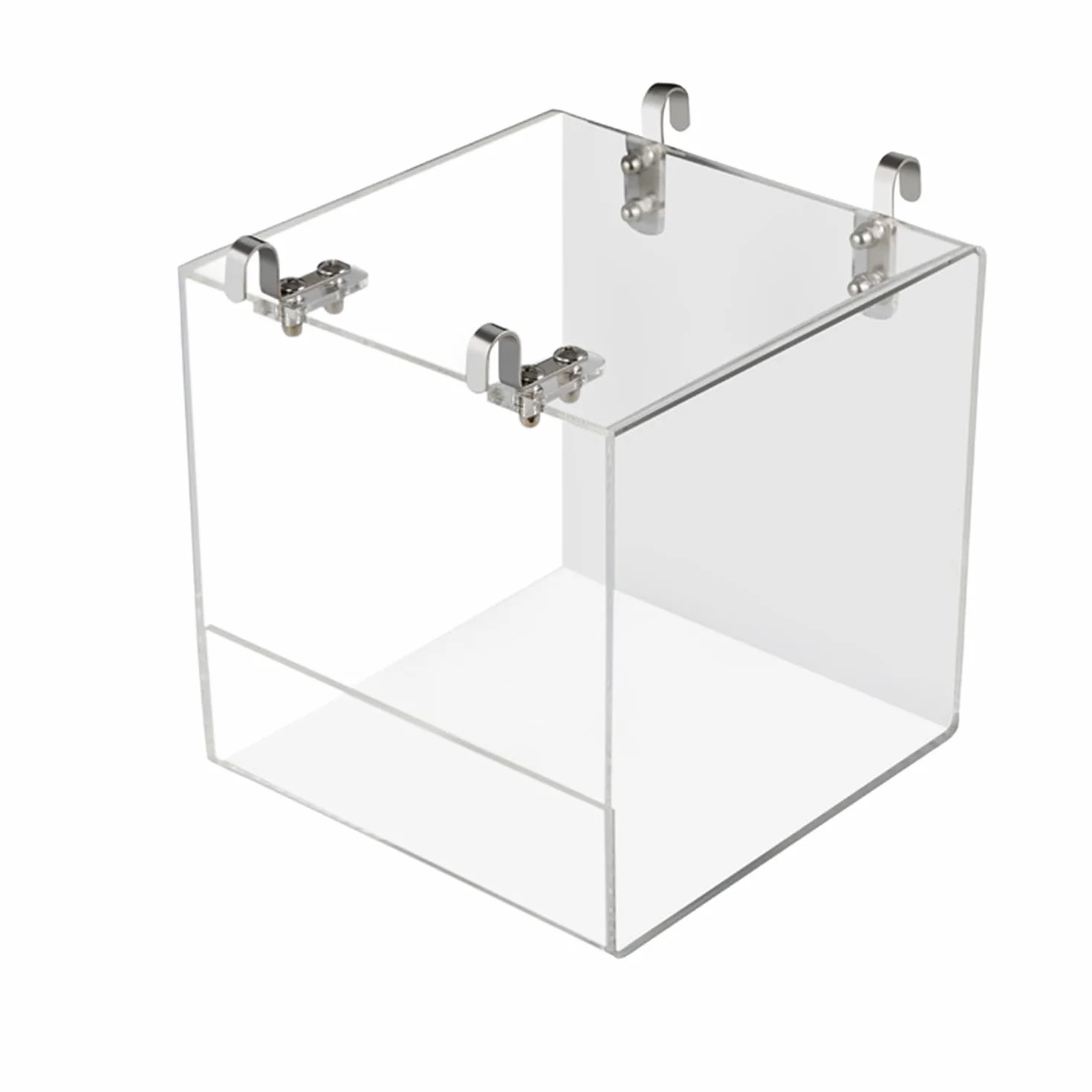 GURECOD Bain d'oiseau Suspendu Cube 13x13x11cm pour Petits Oiseaux Canaris Perroquets