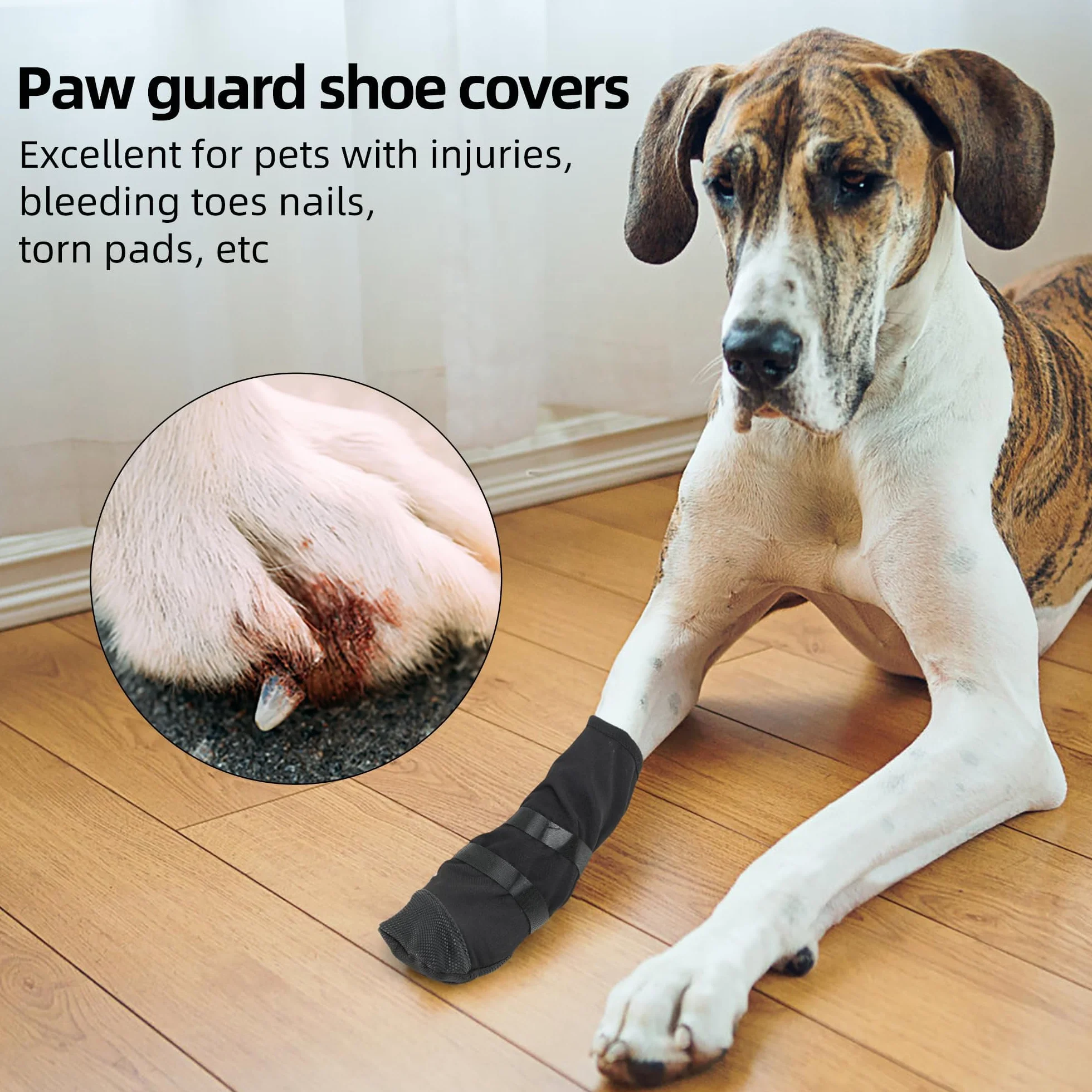 Chaussette de Protection en Silicone pour Chien, Chaussures pour Chien, Botte de Protection pour Chien, Chirurgical Housses de Protection des blessures, Bottes de Protéger pour Chiot Petits Moyens (M)