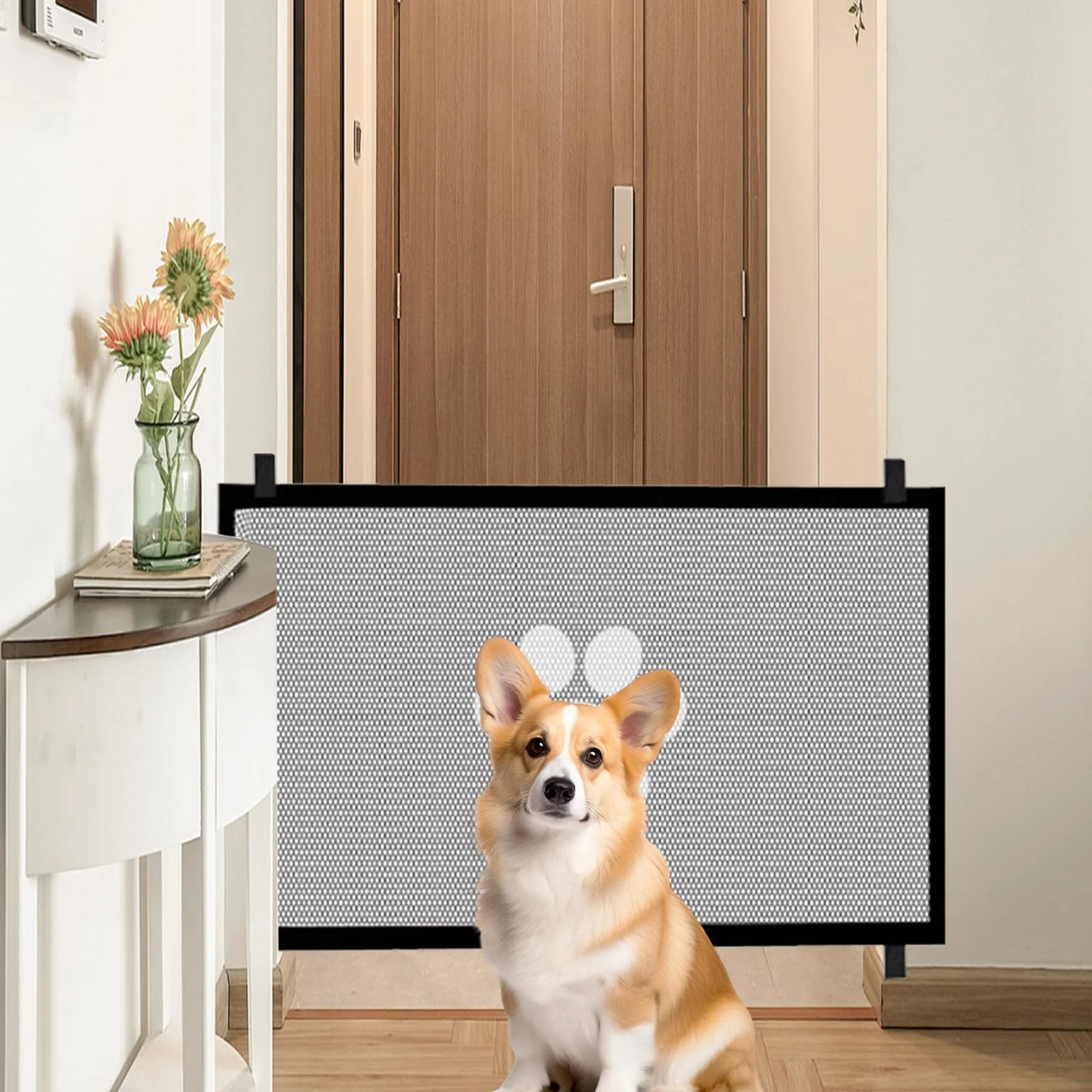 Barrière de Sécurité Chien 110x78cm Résistante Sans Percage Escaliers