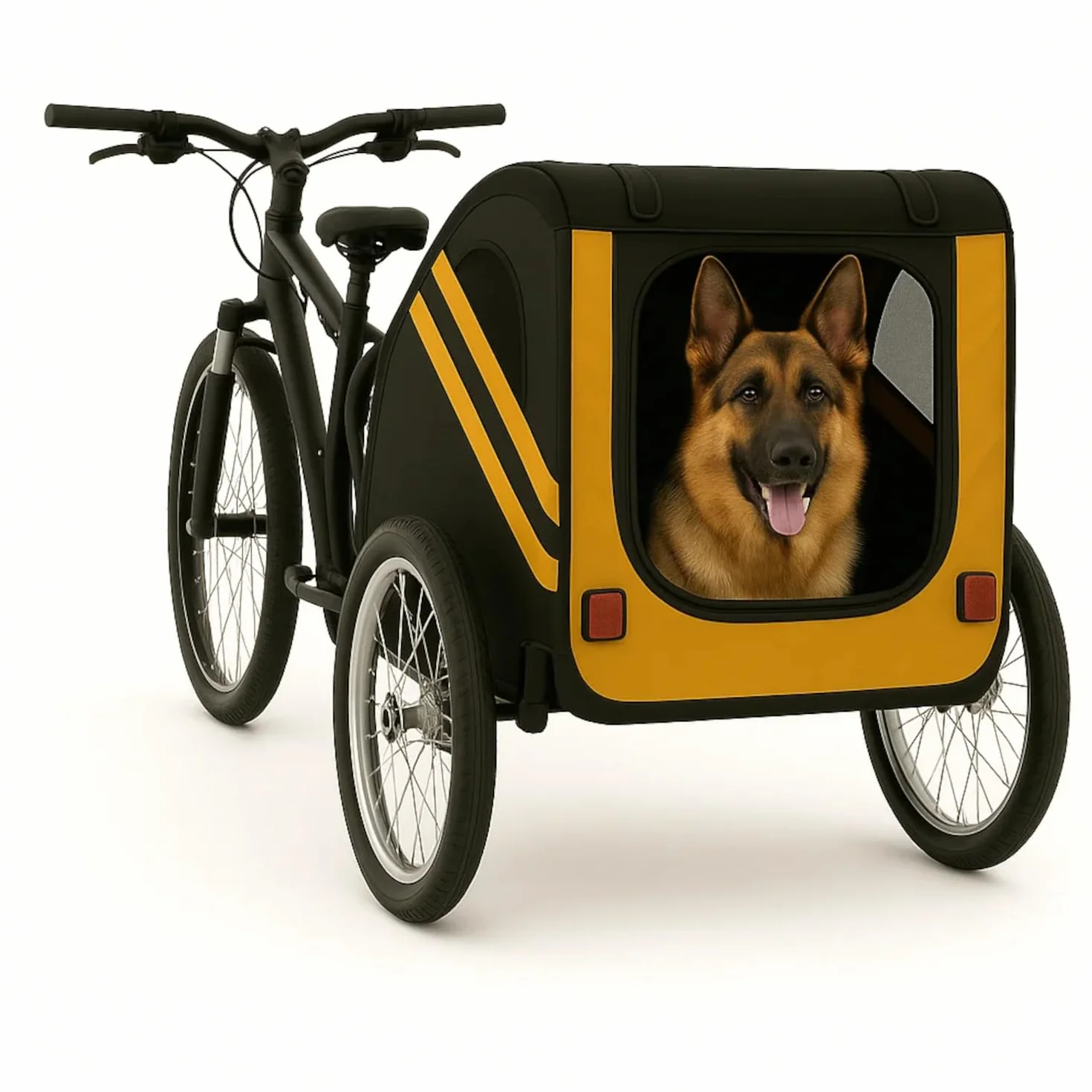 Purlov Remorque vélo chien 40 kg ceinture sécurité moustiquaire housse pluie pneus 20" cadre acier
