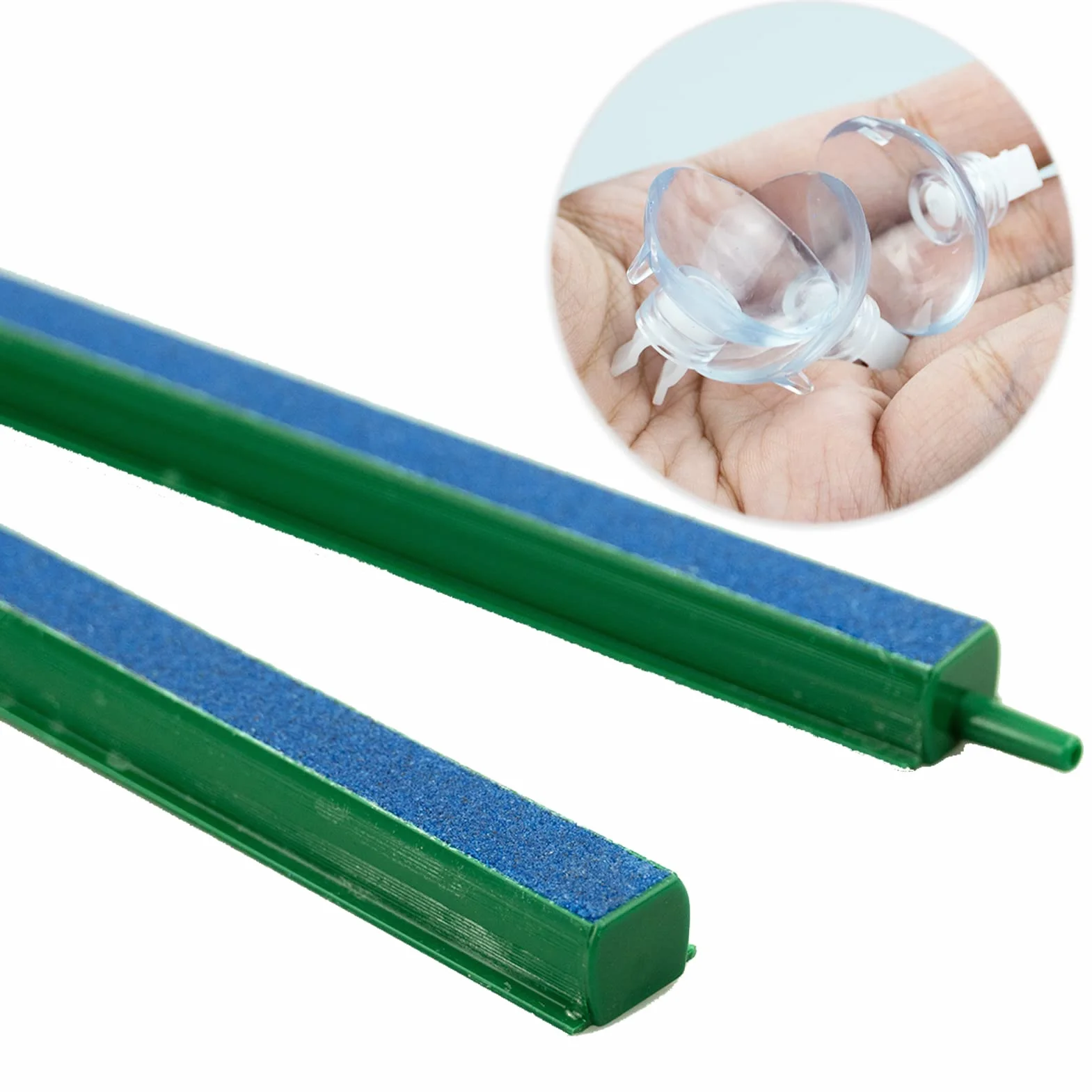 Lot de 5 barres de pierre à air 12 cm 10,7 cm pour pompe d'aquarium Vert/bleu