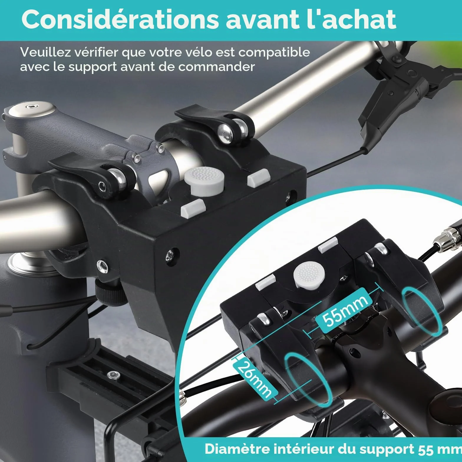 Support en forme de L Φ55 mm pour vélo animaux de compagnie POM métal 10 kg