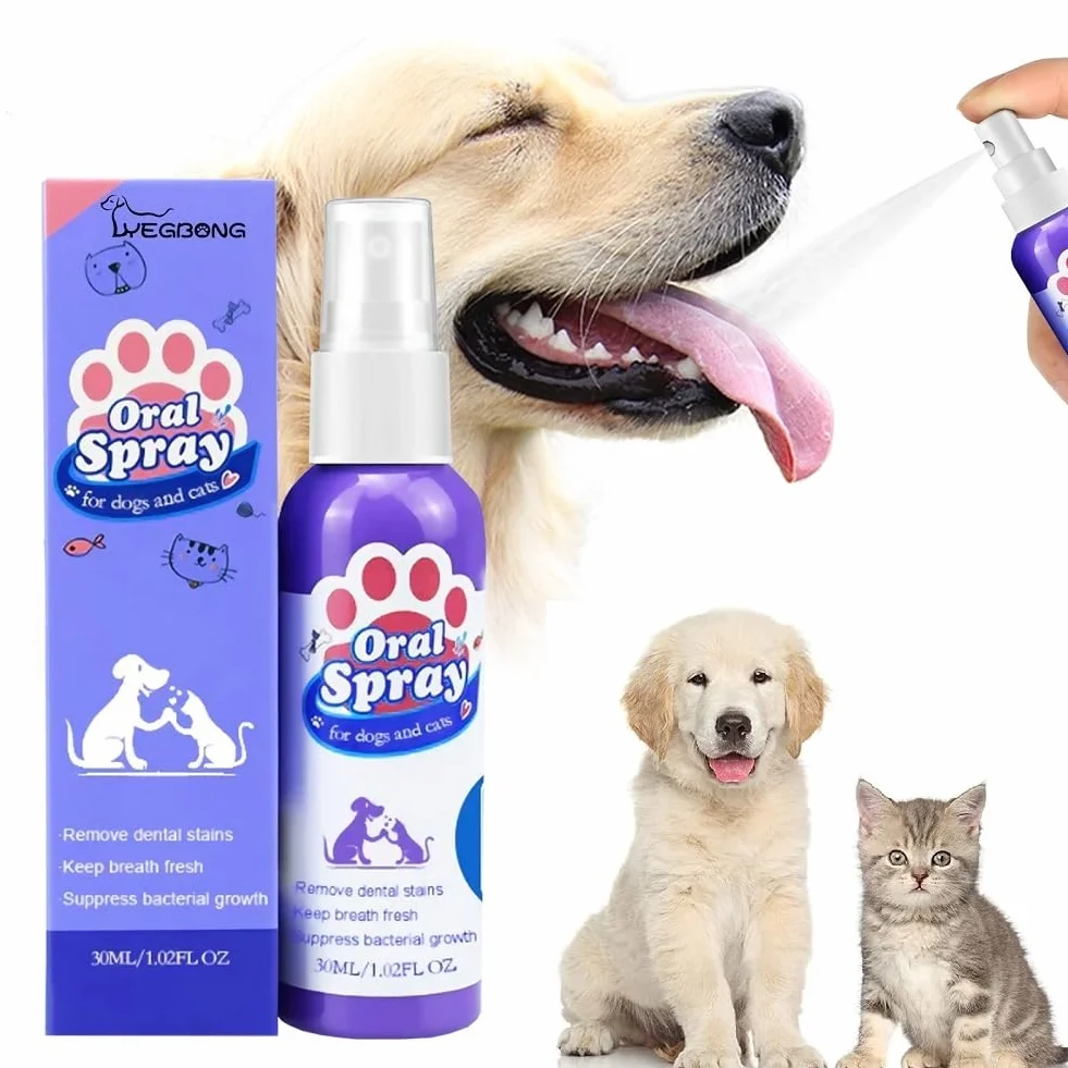 Spray nettoyant dentaire pour chiens et chats, soins bucco-dentaires animaux, élimination mauvaise haleine