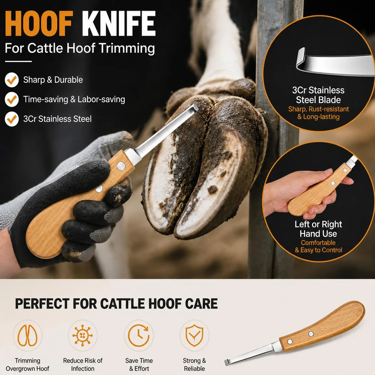 2PCS Rénette Professionnelle à Lame Double, Couteau à Sabot Haute Résistance Plus Aiguisé, Couteau à Sabot Pointu, Outil De Couteau De Sabot Durable pour Bétail, Cheval, Bovin