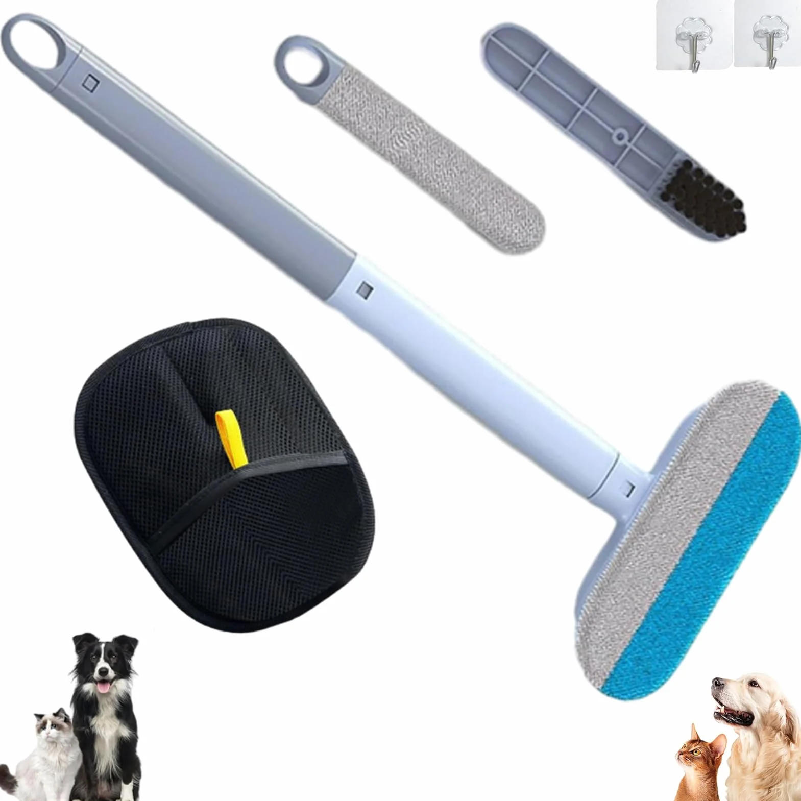 Zenpatte Brosse Anti-Poils Multi-Surface 3 In 1 Pet Hair Remover pour Chats et Chiens, Meubles, Vêtements, Tapis