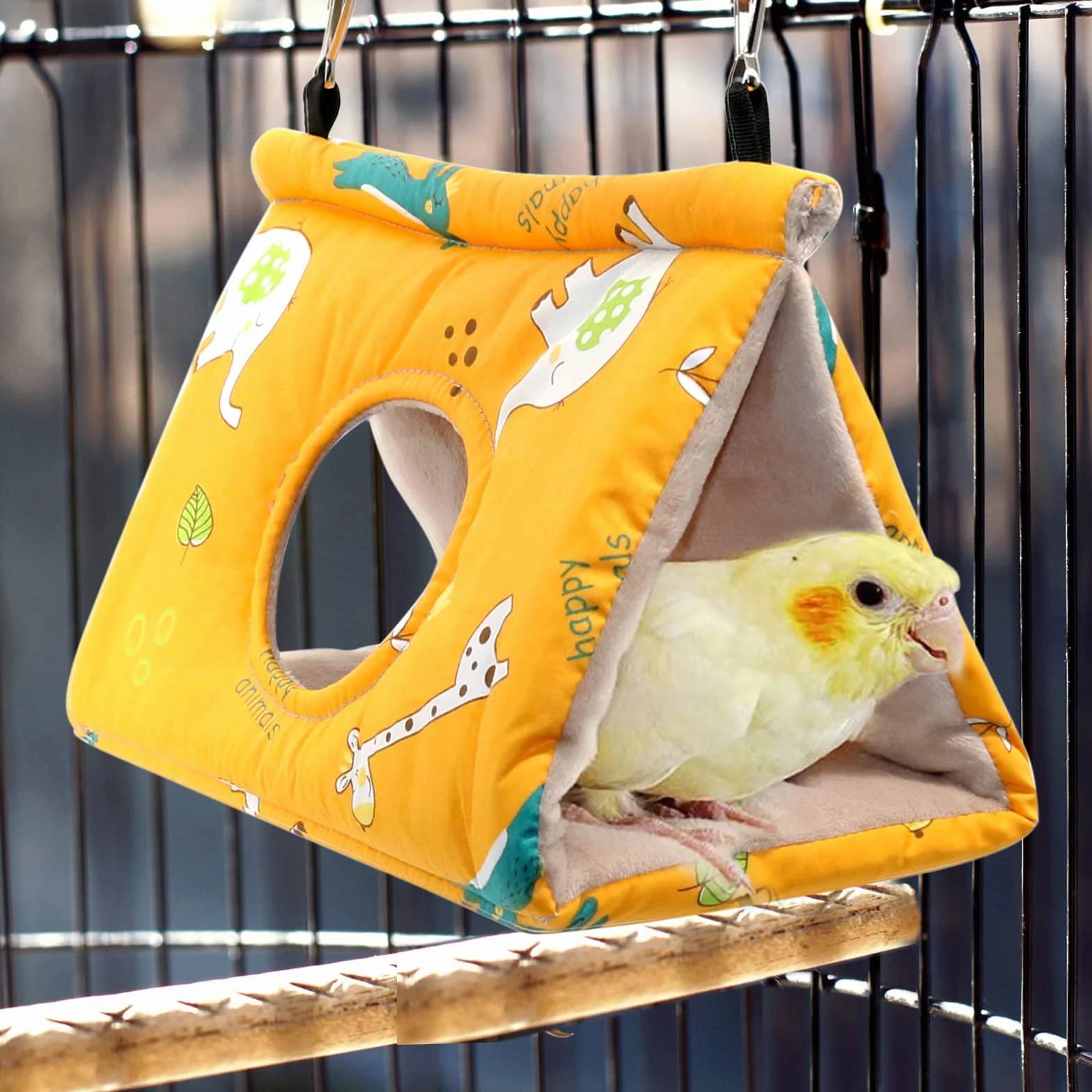 Perroquet Hamac Nid D'oiseau Chaud Doux Hamac en Peluche Suspendu Cage Tente pour Perruche Calopsitte Amazones Cacatoès Canari Cage Jouet M