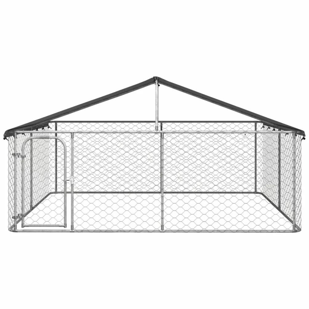 Chenil d'extérieur pour Chien 300x300x150 cm Métal avec Toit