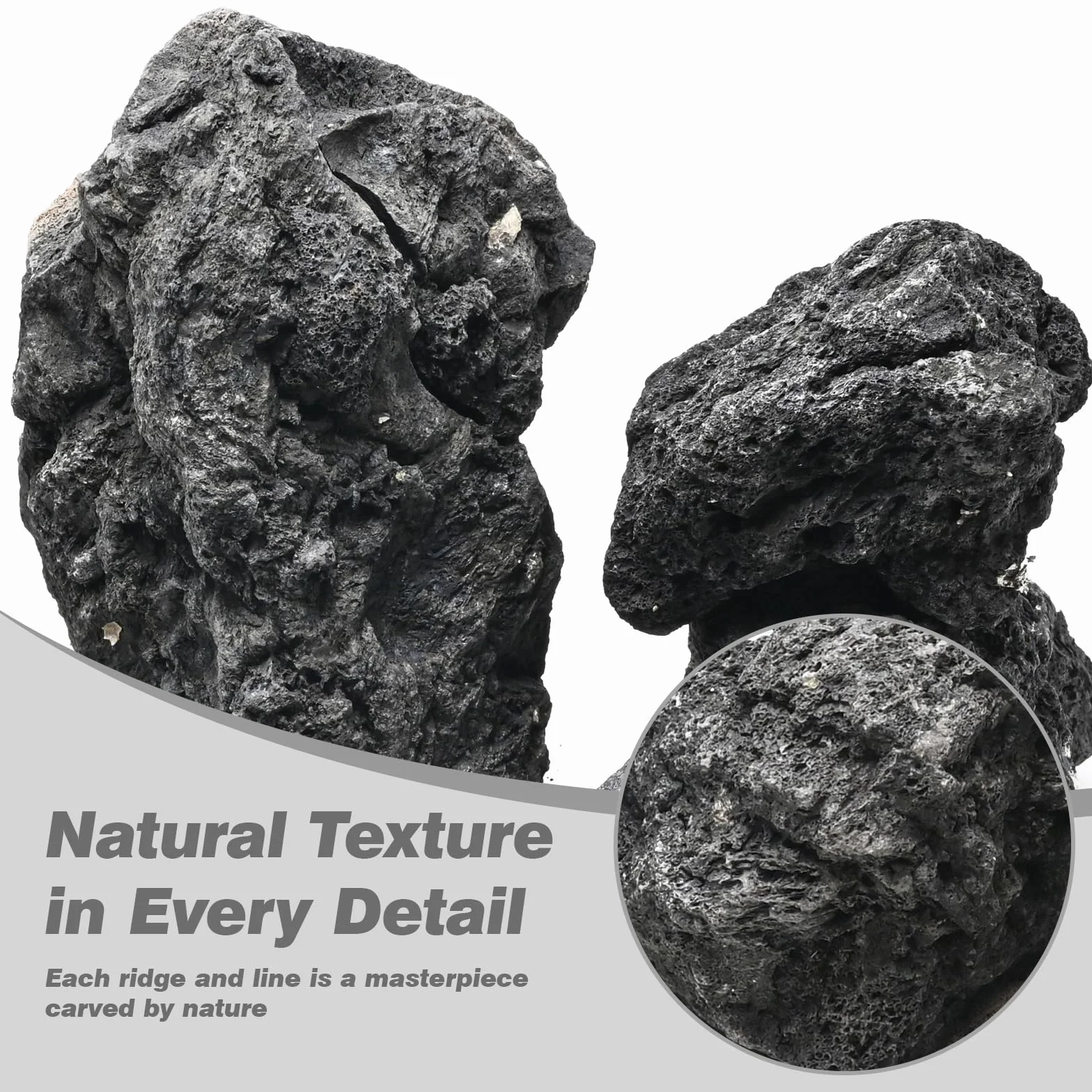 Roches de Lave Noires 4,5kg Pierres Volcaniques Naturelles pour Aquarium Bassin 6-8 pièces 10-18cm