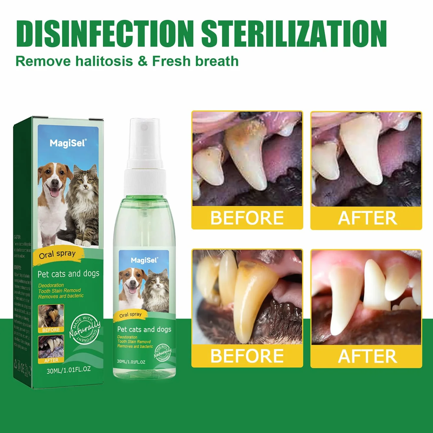 Dentifrice Chien Chats Spray Dentaire Soins Dentaires Sans Rinçage Élimine Plaque Haleine Fraîche 30ml