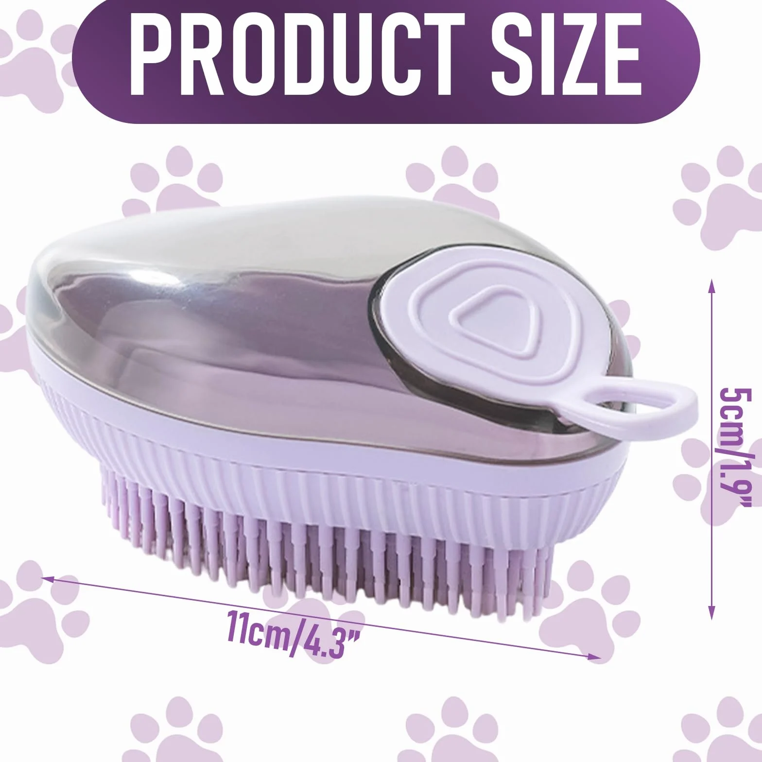 Brosse de Bain en Silicone pour Animaux de Compagnie avec Réservoir et Distributeur d'Eau et Shampoing