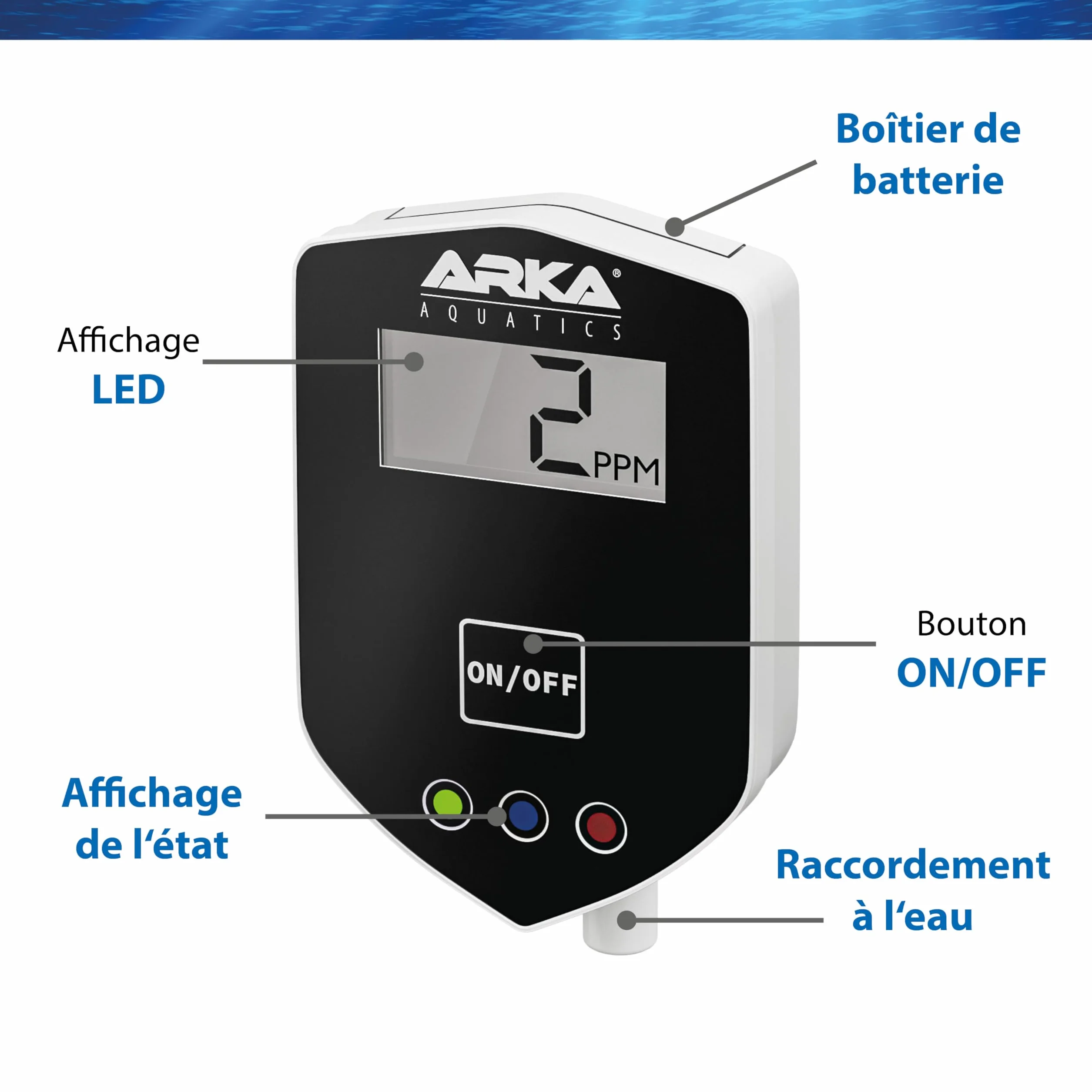 ARKA myAQUA Inline TDS Meter - Mesure TDS Continue, raccords 1/4 Pouce, Compact & précis, Parfait pour systèmes d'osmose Inverse & contrôle qualité de l'eau.