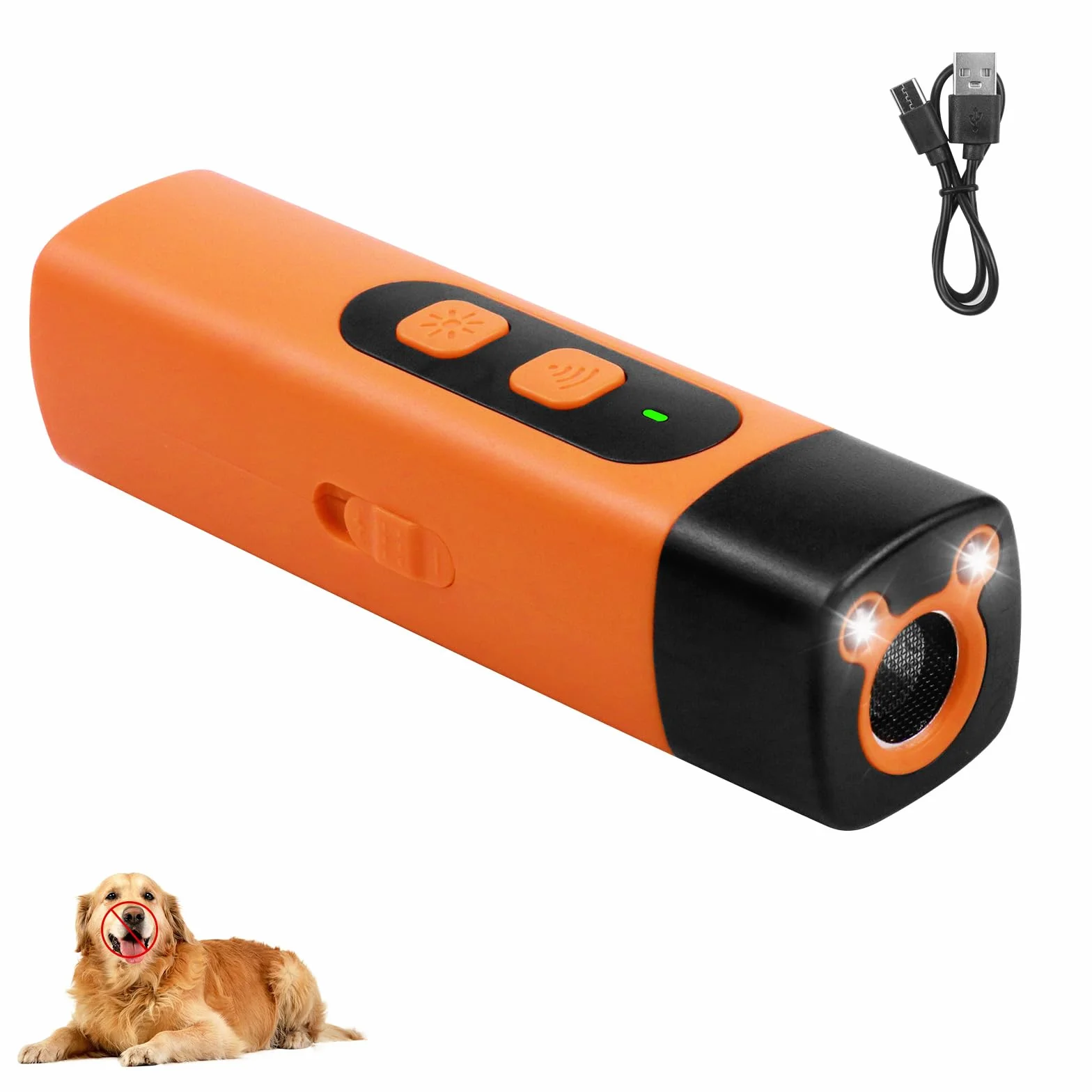 Dispositif Anti-Aboiement Ultrason Rechargeable pour Chiens, 3 Fréquences Réglables