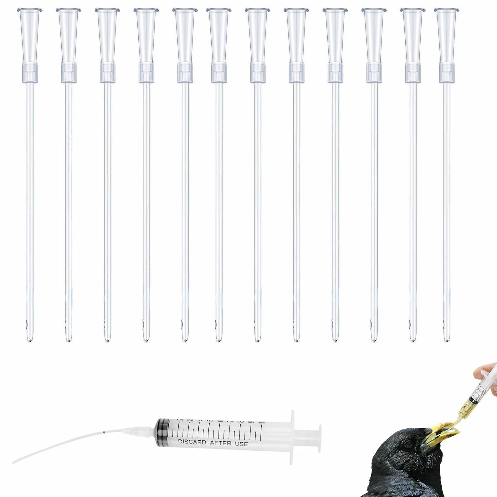 Sondes d'alimentation pour Oisillons 10 ML Lot de 12 avec Seringues et Tuyau