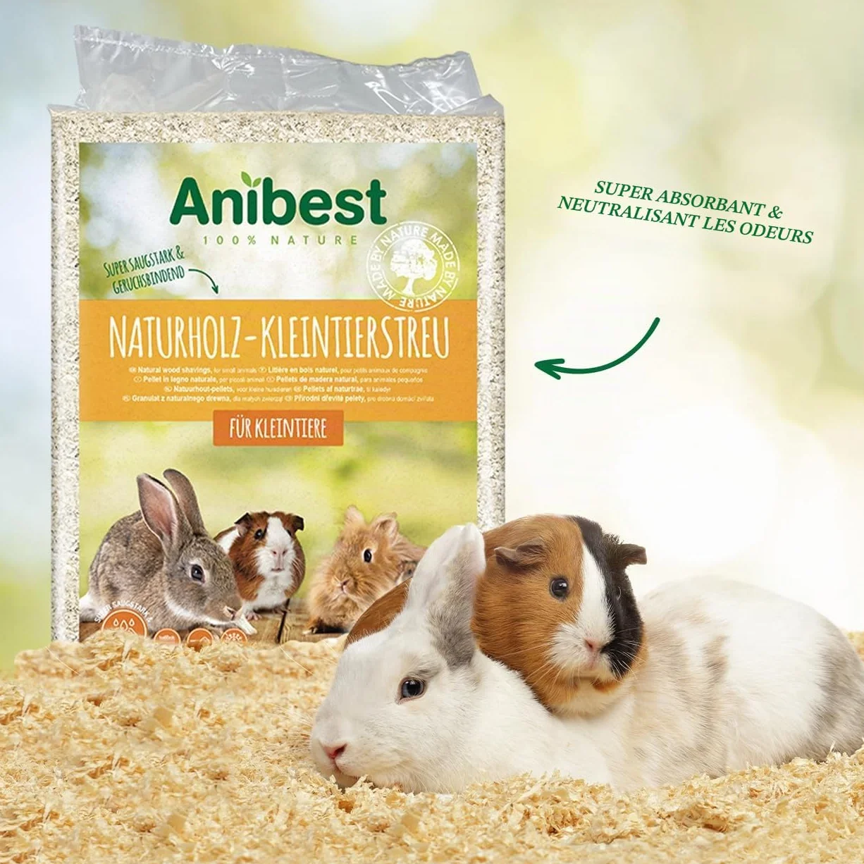 Anibest Copeaux de Bois pour Petits Animaux 3.2KG