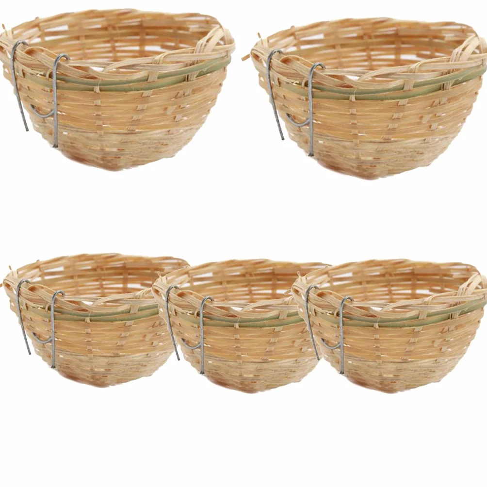 Nichoirs d'oiseaux en bambou tissé pour canaris perroquet cage de repos