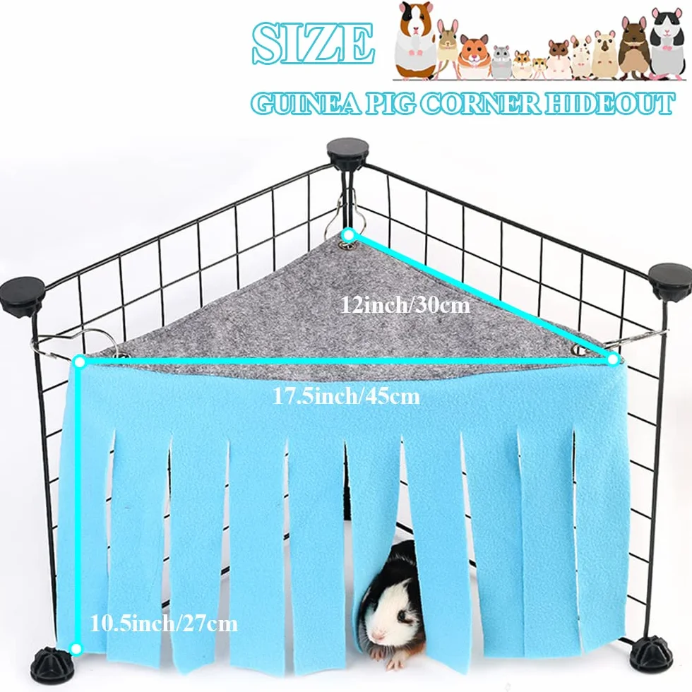 ASOCEA Petit Animal Hamster Tente Hamac Pet Cachette Cage Accessoires Nid Lit pour Cochon d'Inde Chinchilla Hérisson Rat Écureuil Furet Nain Lapin (Bleu)