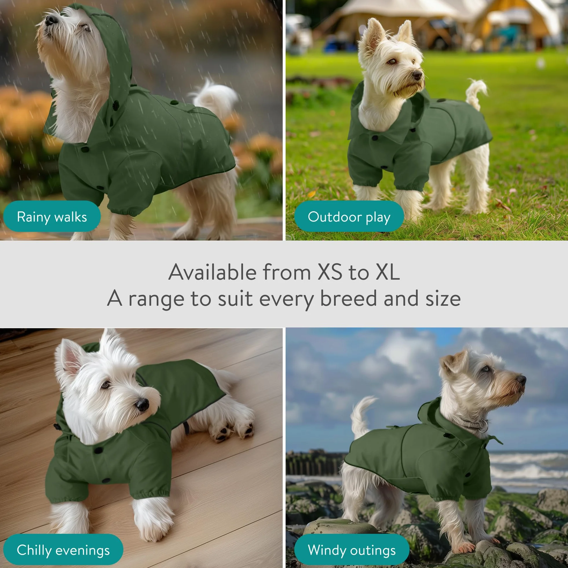 Navaris Manteau Impermeable pour Chien XS-XL Veste Cire Protection