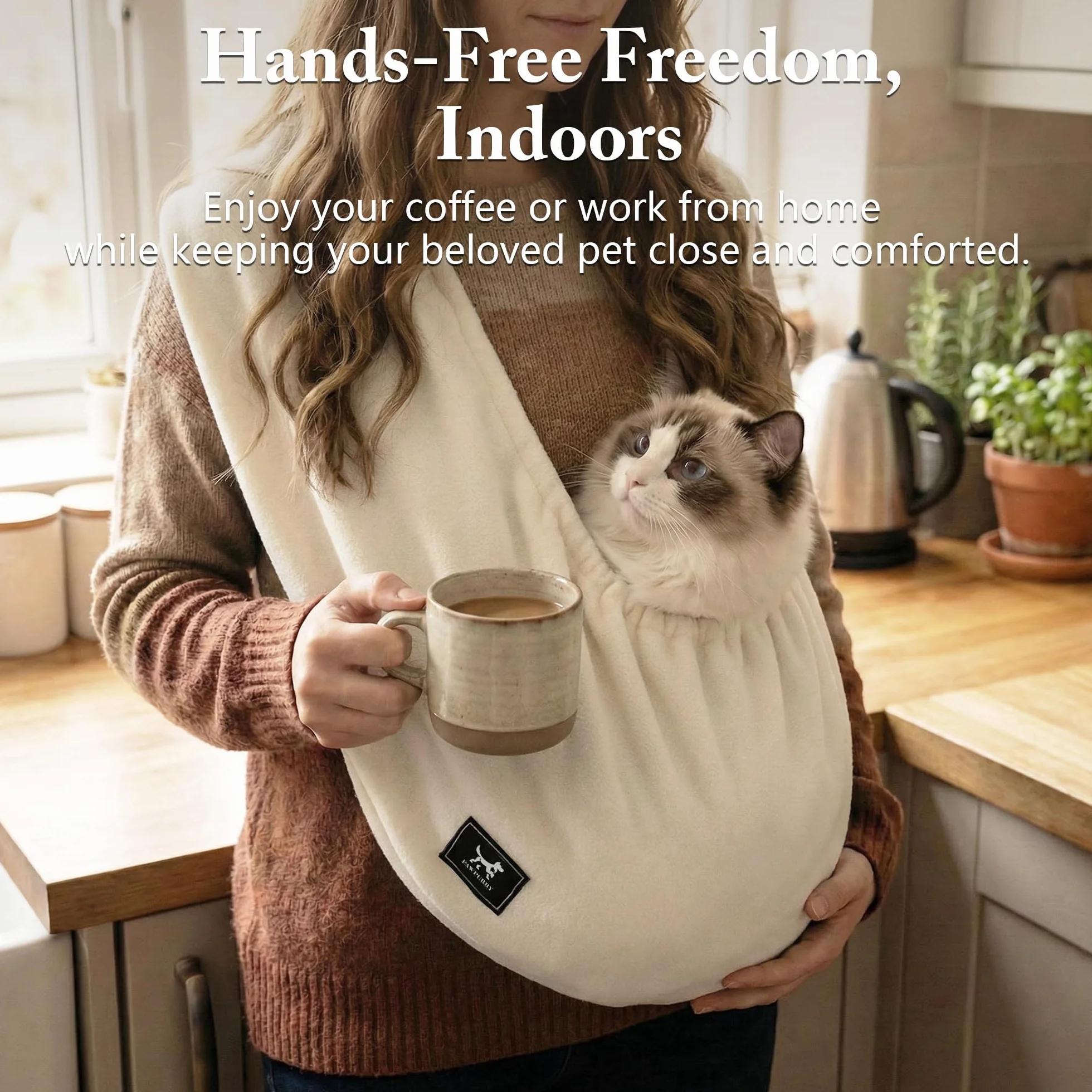 Sac de transport pour chat en bandoulière porte-bébé animaux de compagnie mains libres petit chien chaton doux respirant