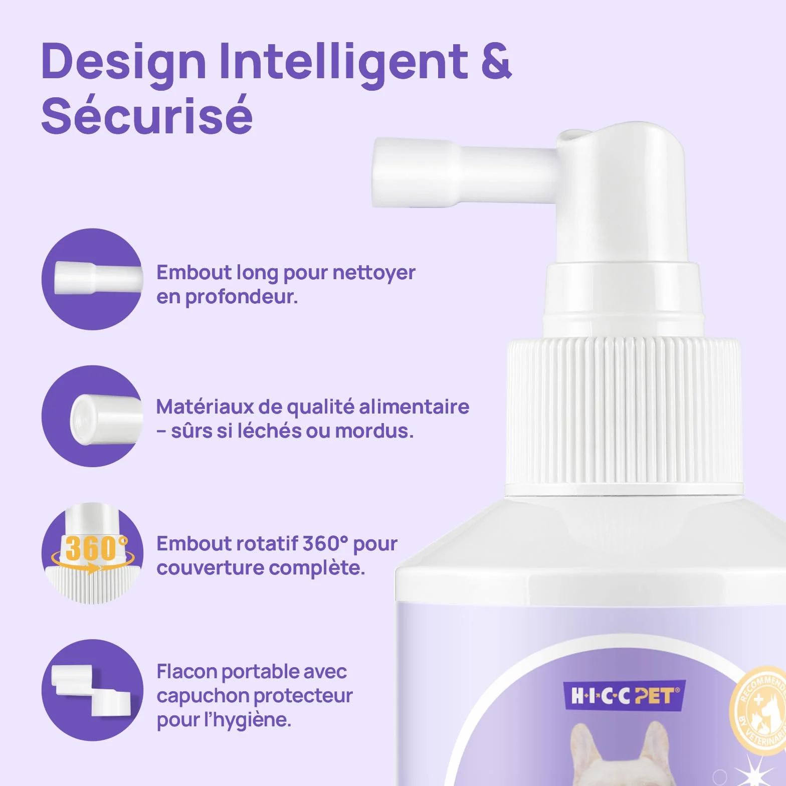 HICC PET Spray buccal pour Chiens & Chats 150 ML Contre la Mauvaise haleine sans brossage