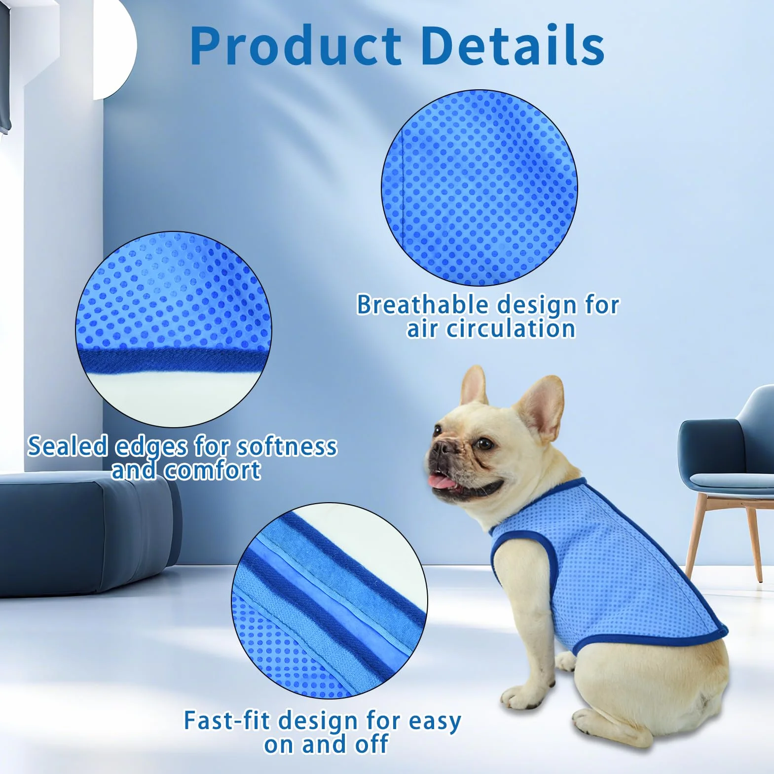 Veste de Refroidissement pour Chien Respirante été, Gilet Rafraichissant Chien, Style sans Manches Frais et Confortable, Manteau Rafraichissant pour Chien, Accessoires Généraux (XL)