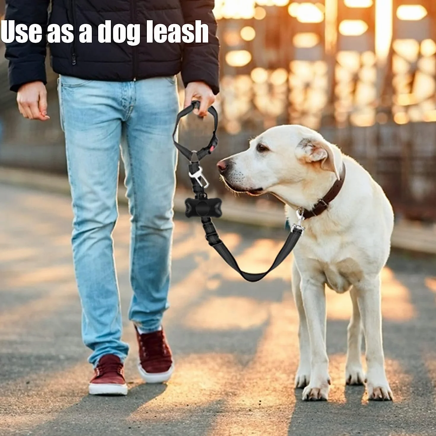 3 en 1 Ceinture de sécurité Chien Voiture,Iaisse de Course pour Chiens,Réglable en Ceinture Chien Absorbe Les Chocs élastique,Empêche la Conduite perturbée,Assure la sécurité