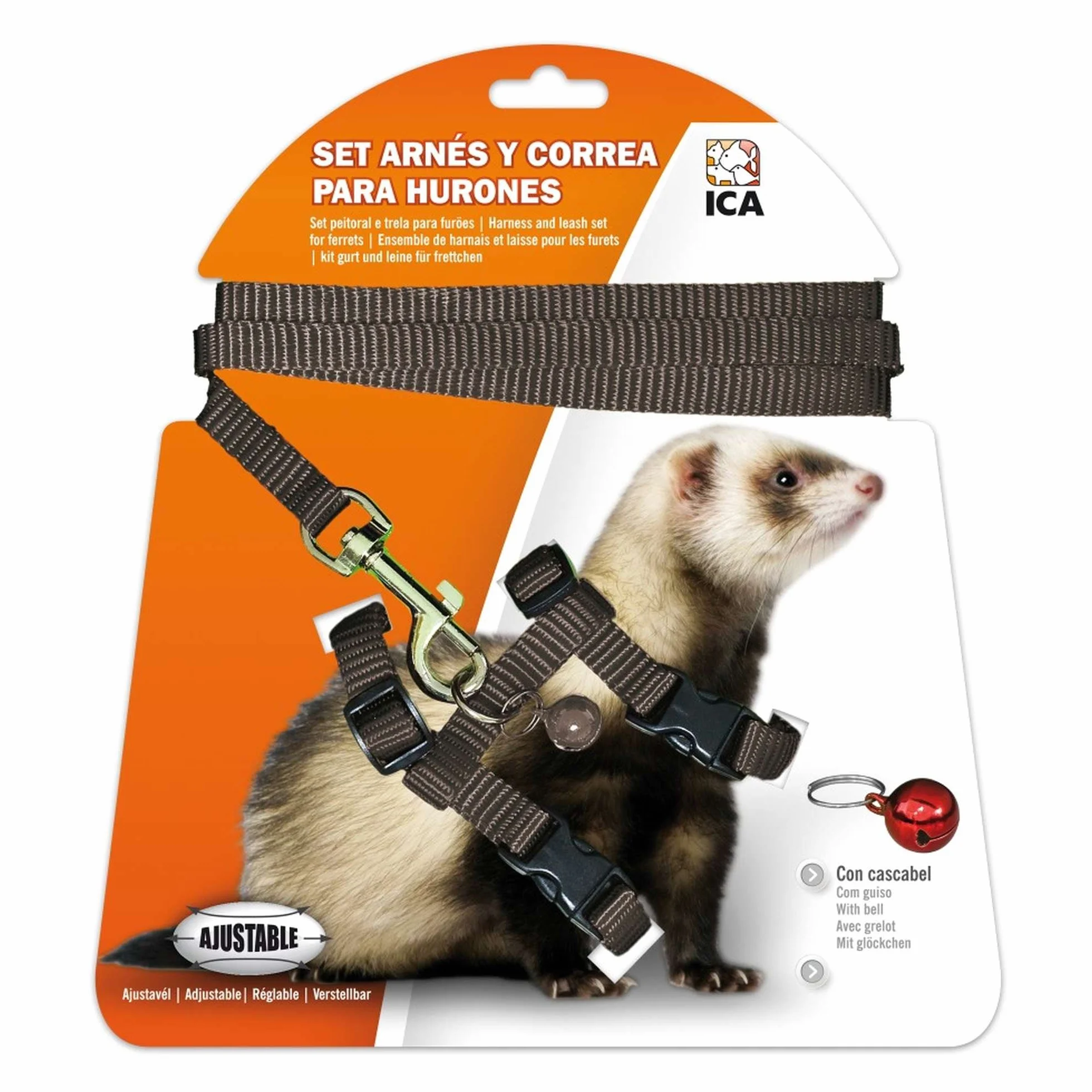 Kit Harnais et Sangle pour Furets ICA DA973 Noir
