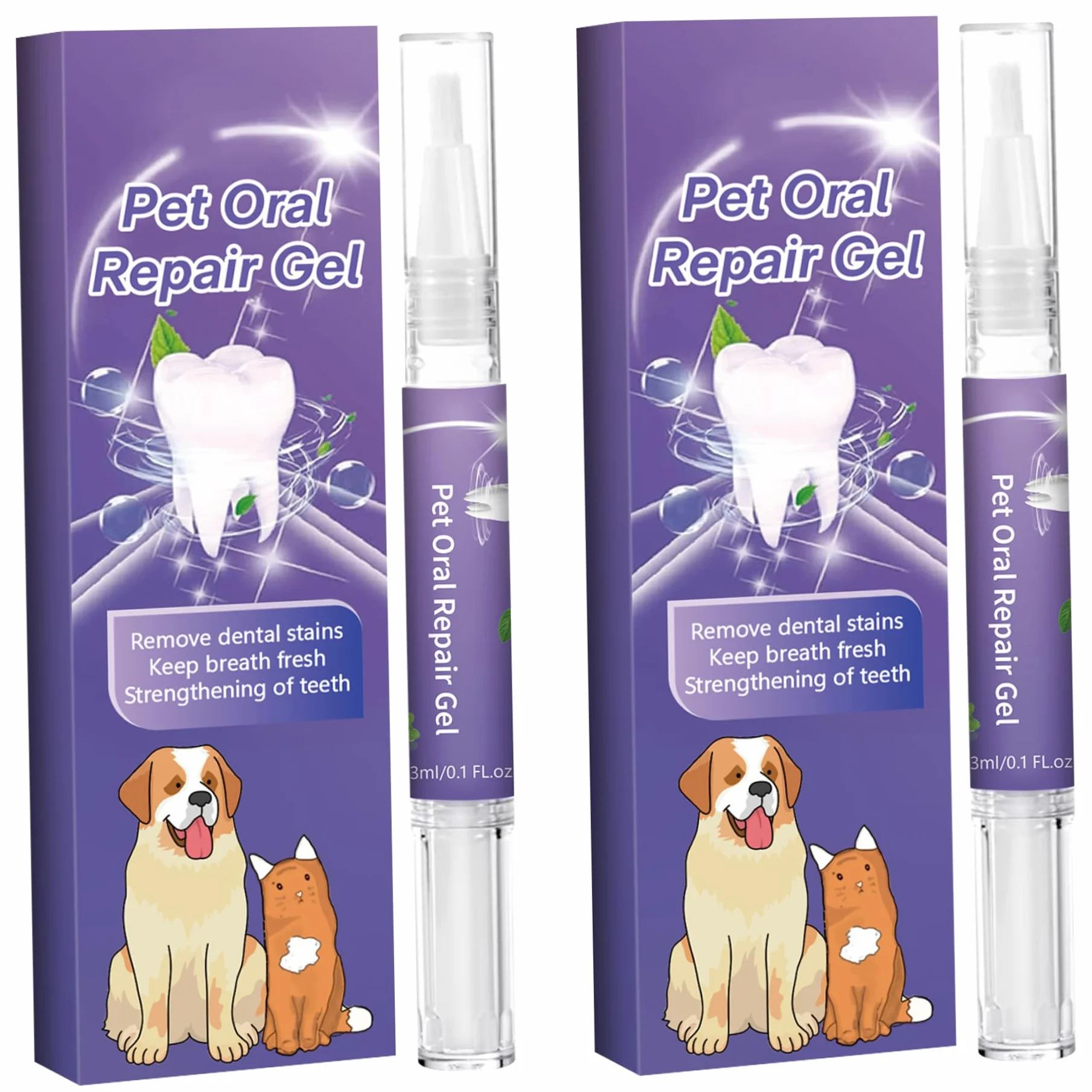 Dentifrice pour chat Gel réparation buccale 20g Menthe Désodorisant Stylo à dents