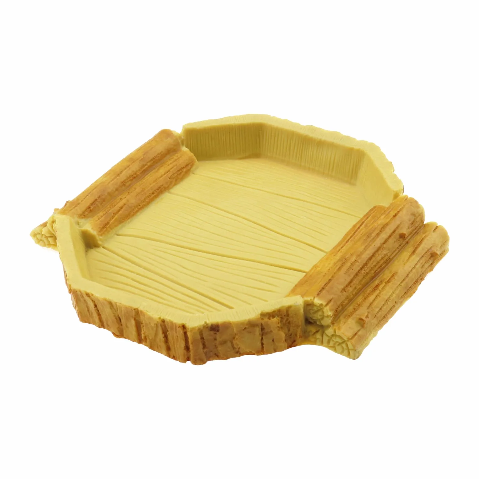 Bol à Eau Plat pour Reptiles 14.7x14x2cm Résine Jaune