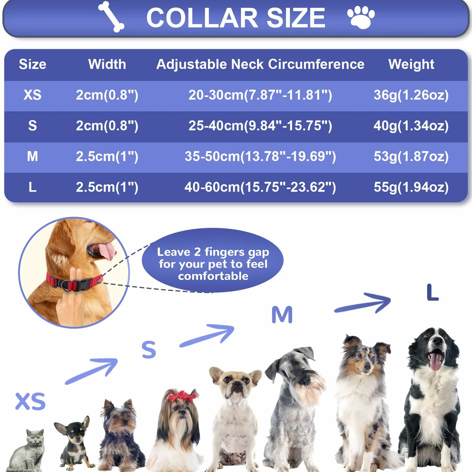 Collier Chien Coton Doux Anti étranglement Réglable avec Médaille Amovible, 25-40/2,0cm (S), Beige