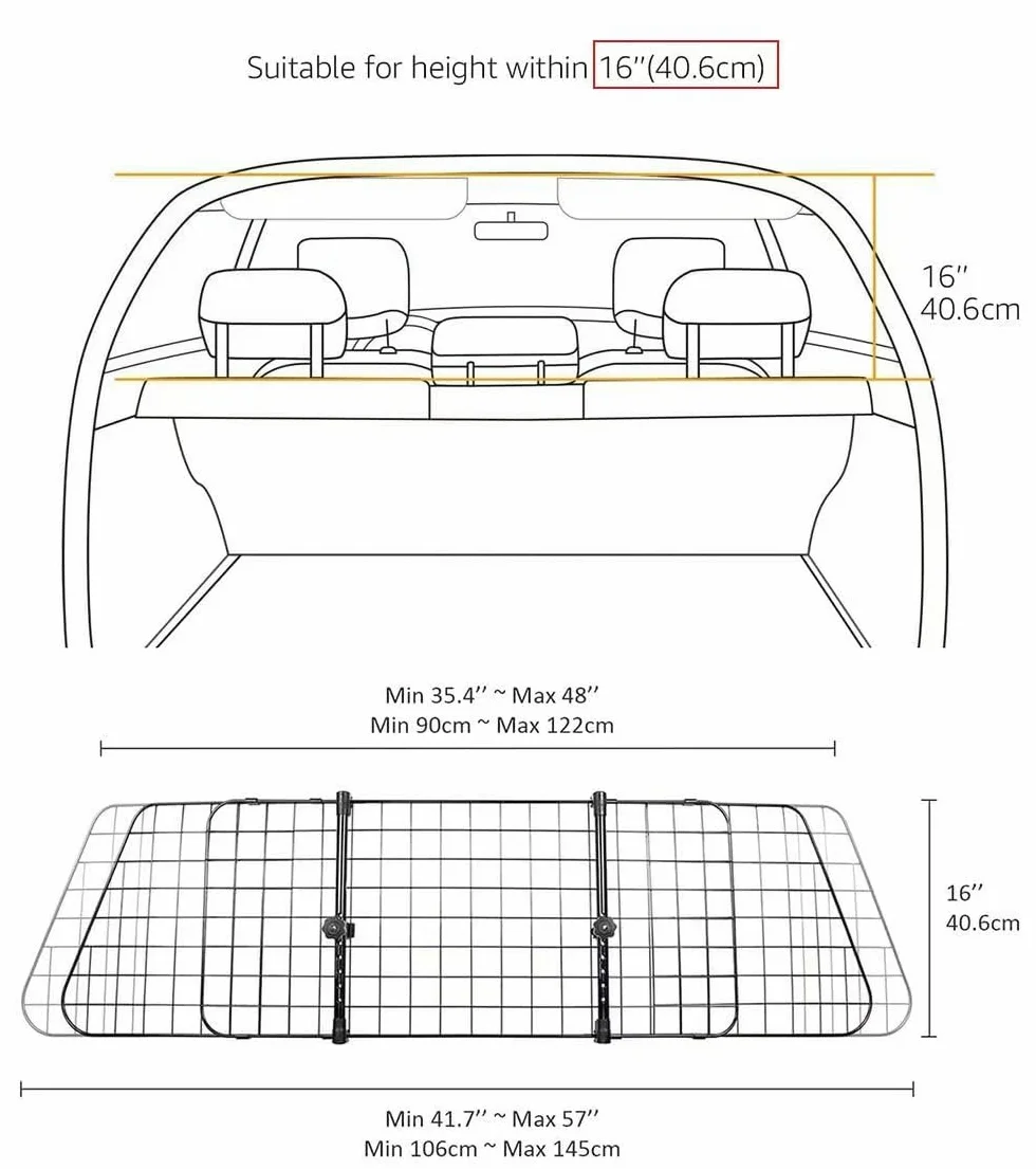 Grille de Protection pour Chien pour Seat Leon St (2013-2017), Grille de Séparation pour Chien Voiture, Barrière Animaux Barriere de Securite pour Chien de Voiture