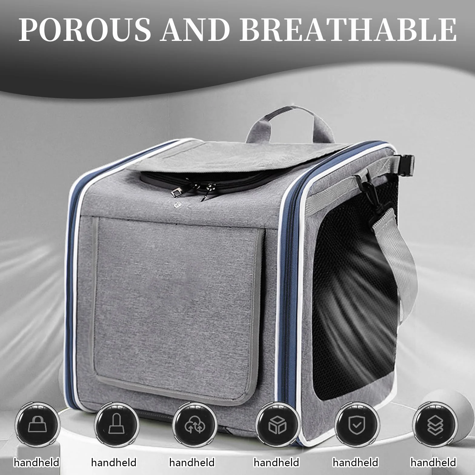 Panier Chien Vélo Sac à Dos Pliable Chat Fenêtre Filet Max 10 kg