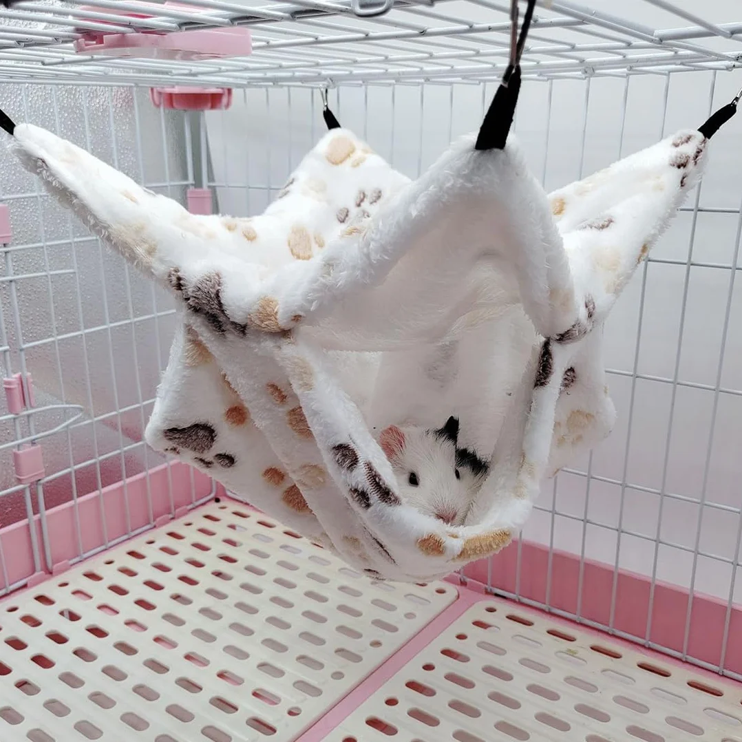 WeddHuis 1 Pièce Hamac pour Cobaye pour Ratons laveurs Petits Animaux Doux Chaud Flocon de Laine Animaux de Compagnie Accessoire de Cage Hamac pour Petits Animaux pour Dormir Hamster (Étoile)