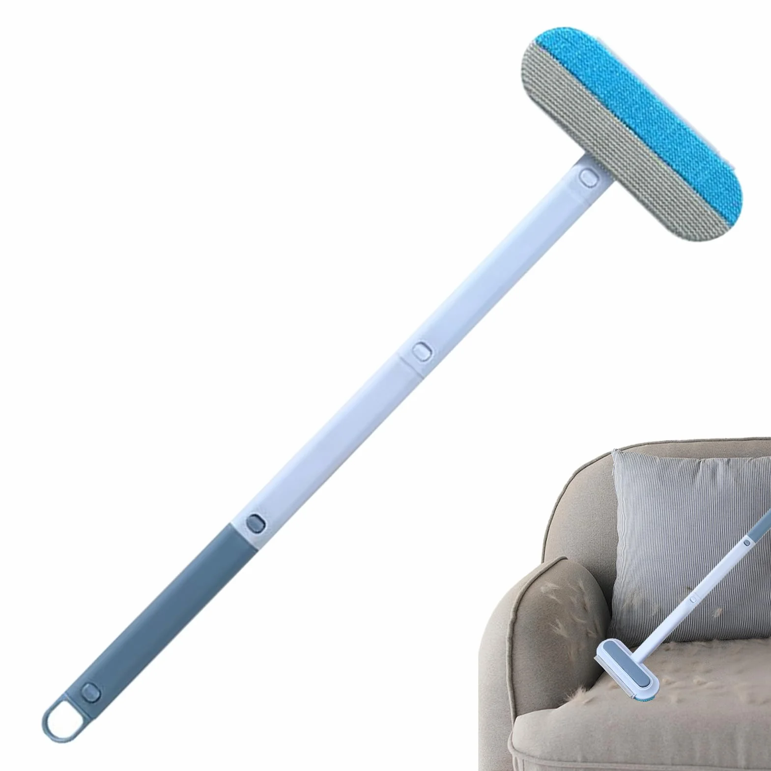 Brosse à cheveux pour animaux réutilisable - Balai de nettoyage extensible avec longue poignée, dissolvant de fourrure de chat lavable