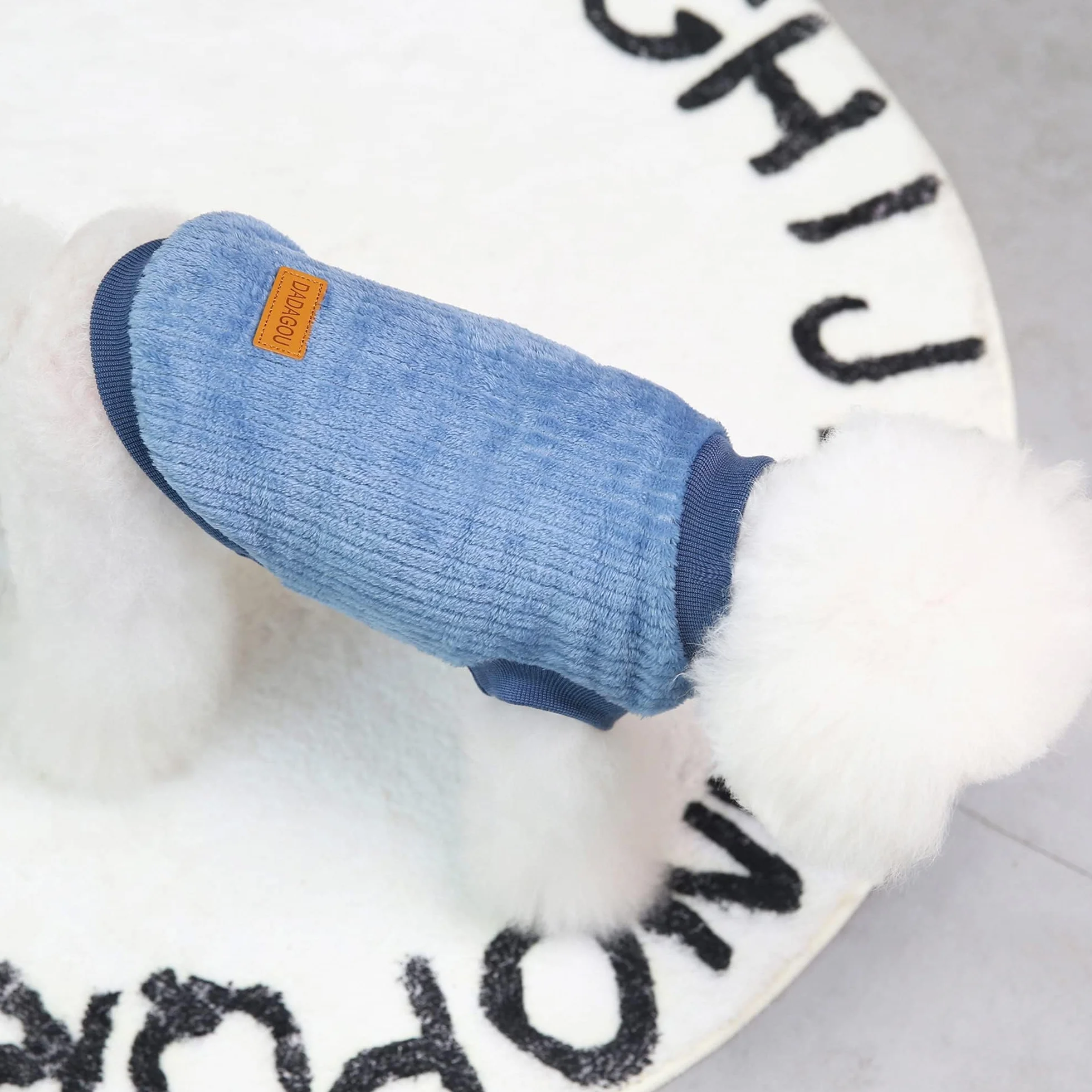 YAODHAOD Pull en peluche pour chien et chat - Hiver - Chaud - Taille M - Bleu