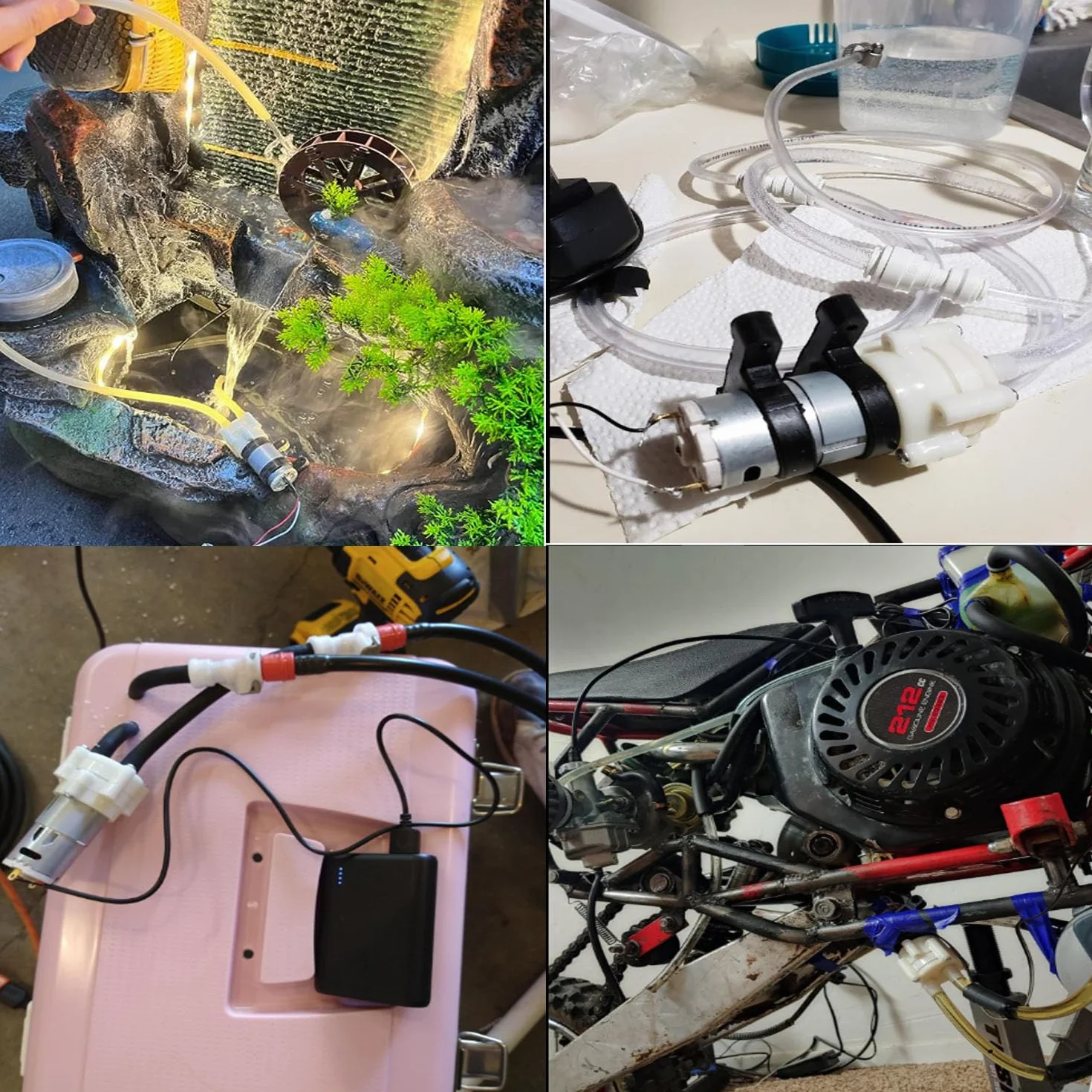 Mini pompe à amorçage automatique DC 6V-12V R385 pour aquarium, machine à thé, refroidissement par eau – Pompe à membrane micro vide