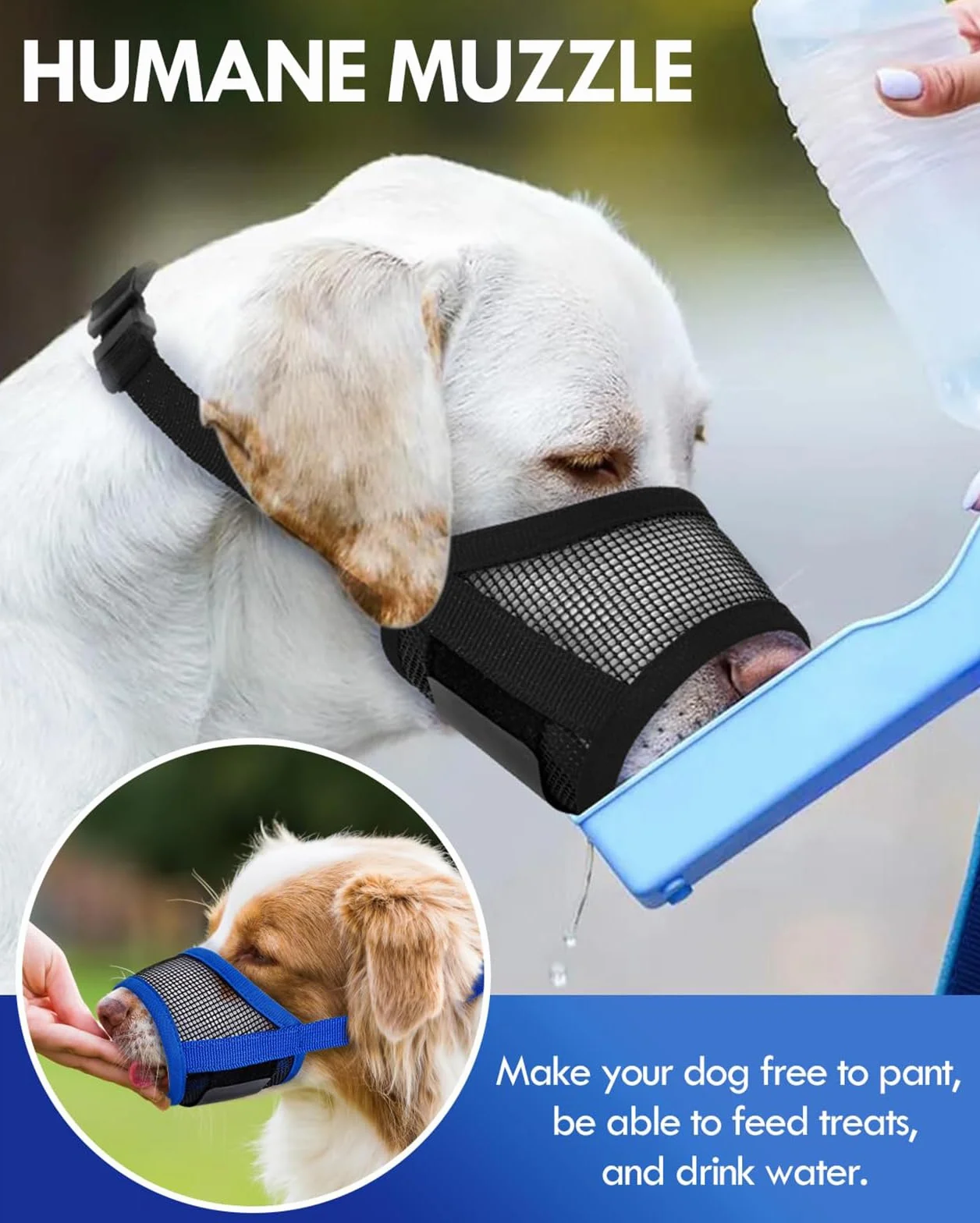 Muselière Chiens, Museliere Anti Aboiement, Espirant Muselière en Réglable pour Chien, Dog Muzzle pour Les Chiens de Taille Grande, Moyenne, XL, Noir