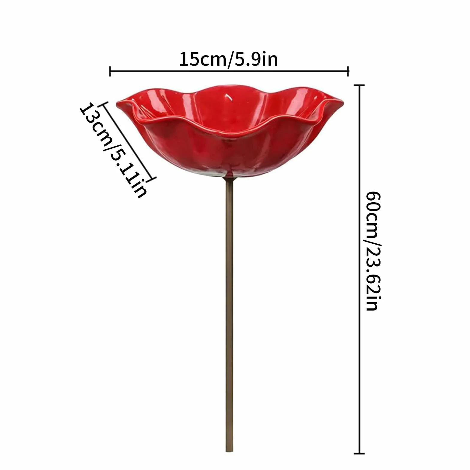 Abreuvoir pour oiseaux en métal en forme de fleur, lot de 3 pour jardin extérieur