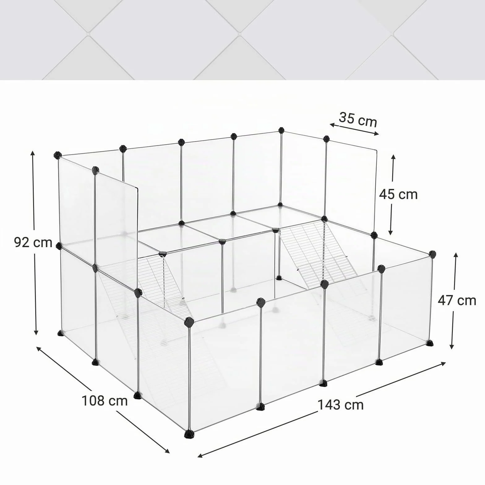 SONGMICS Enclos pour Petit Animal, clôture modulable, Blanc