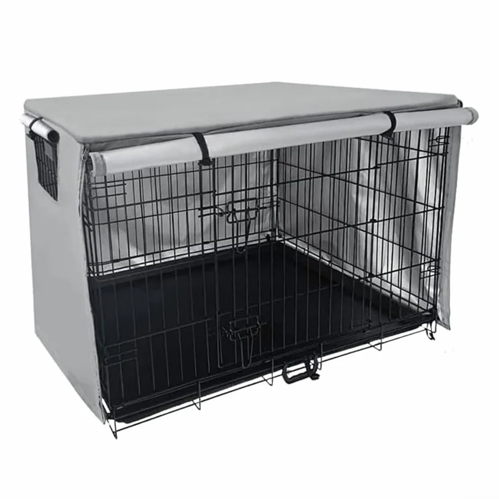 Housse de cage pour chien grande taille extérieure en tissu Oxford imperméable thermique coupe-vent