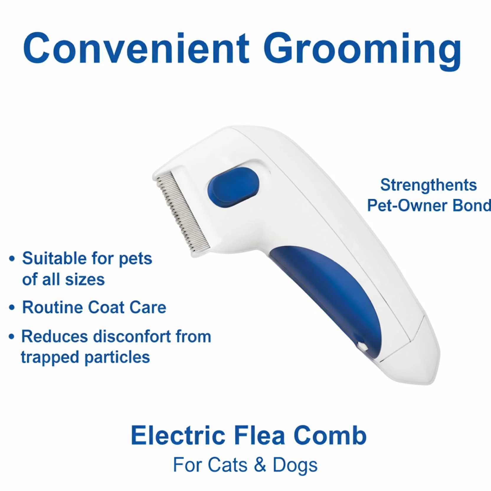 Peigne électrique anti-puces pour chats et chiens, brosse anti-puces rechargeable, outil de toilettage sûr