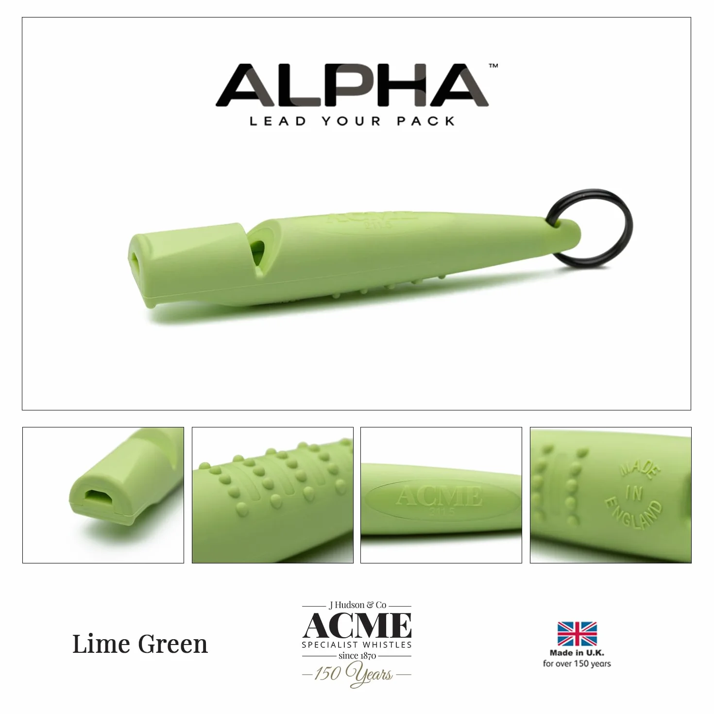 ACME Sifflet pour chien n° 210,5 Vert citron Grande portée Fréquence standardisée