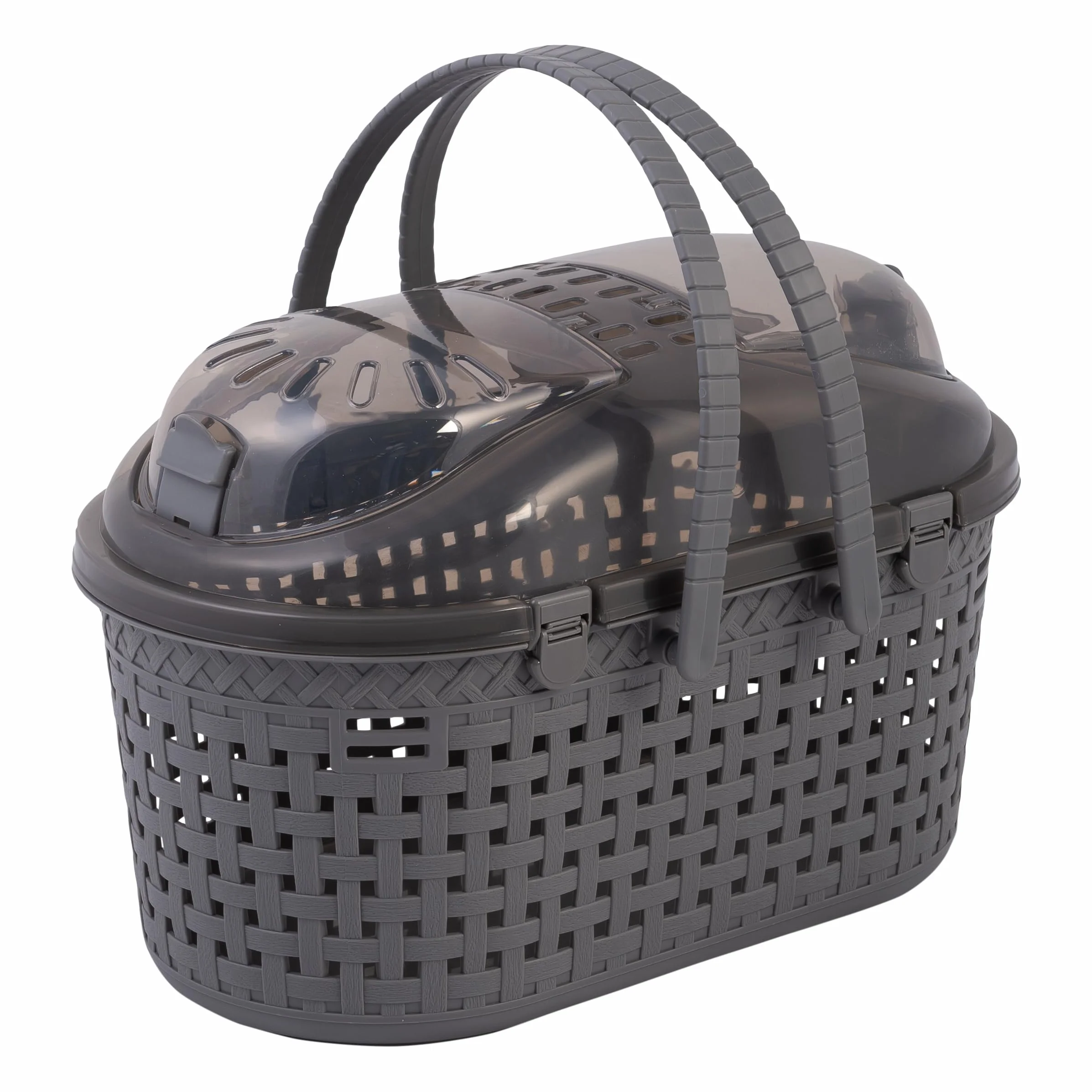 Iris Ohyama MPC-450 Cage de Transport Plastique pour Chat Chien L45 x P29 x H28.5 cm Gris
