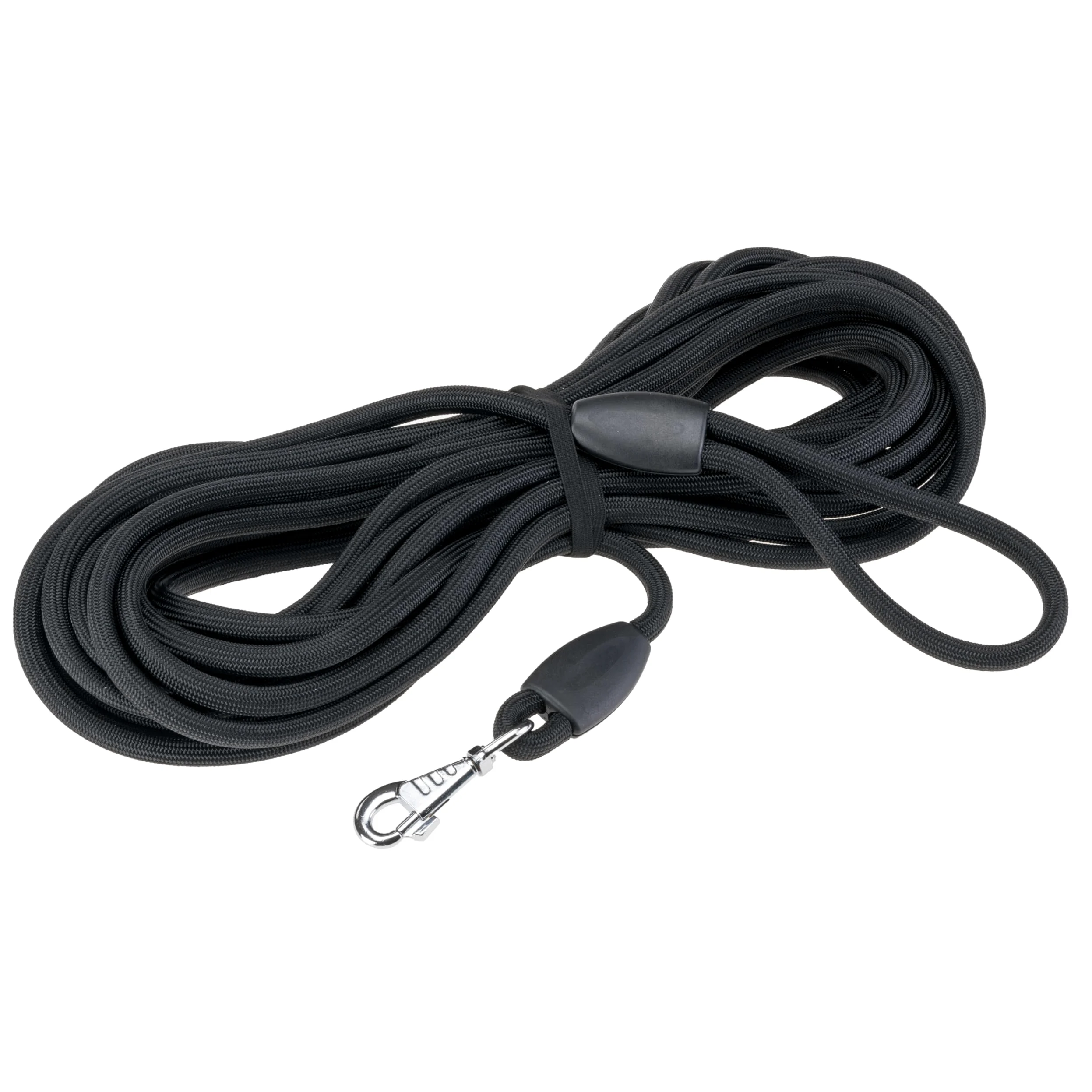 Ferplast Laisse pour Chien Sport, Laisse Longue pour Chiens, Longueur 10 m, Laisse de Dressage, Laisse en Corde de Nylon avec Mousqueton et Poignée, Longueur 10 mètres, Noir