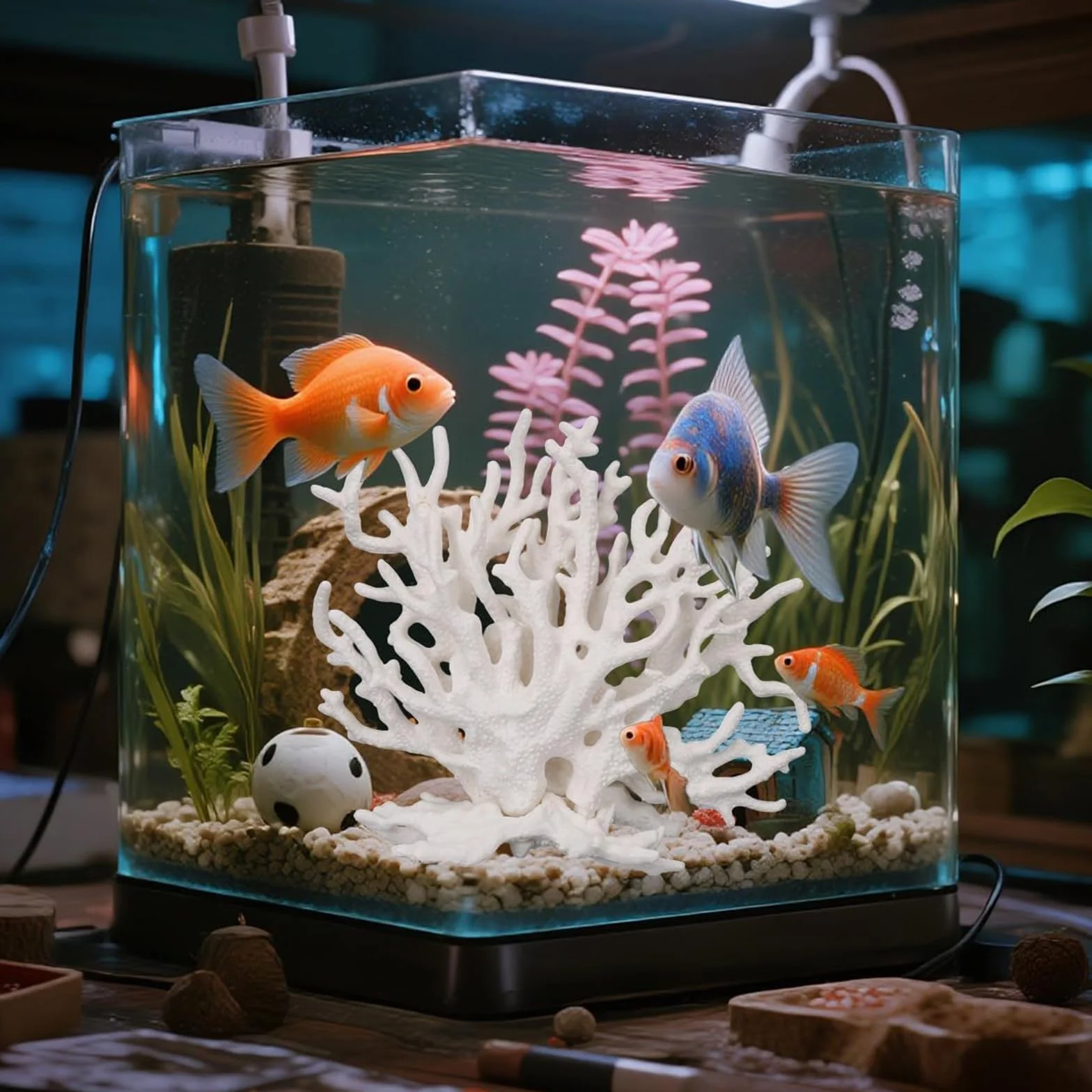 Simulation Corail Decoration Aquarium Poissons Cachette Artificielle Plante pour Animaux de Compagnie