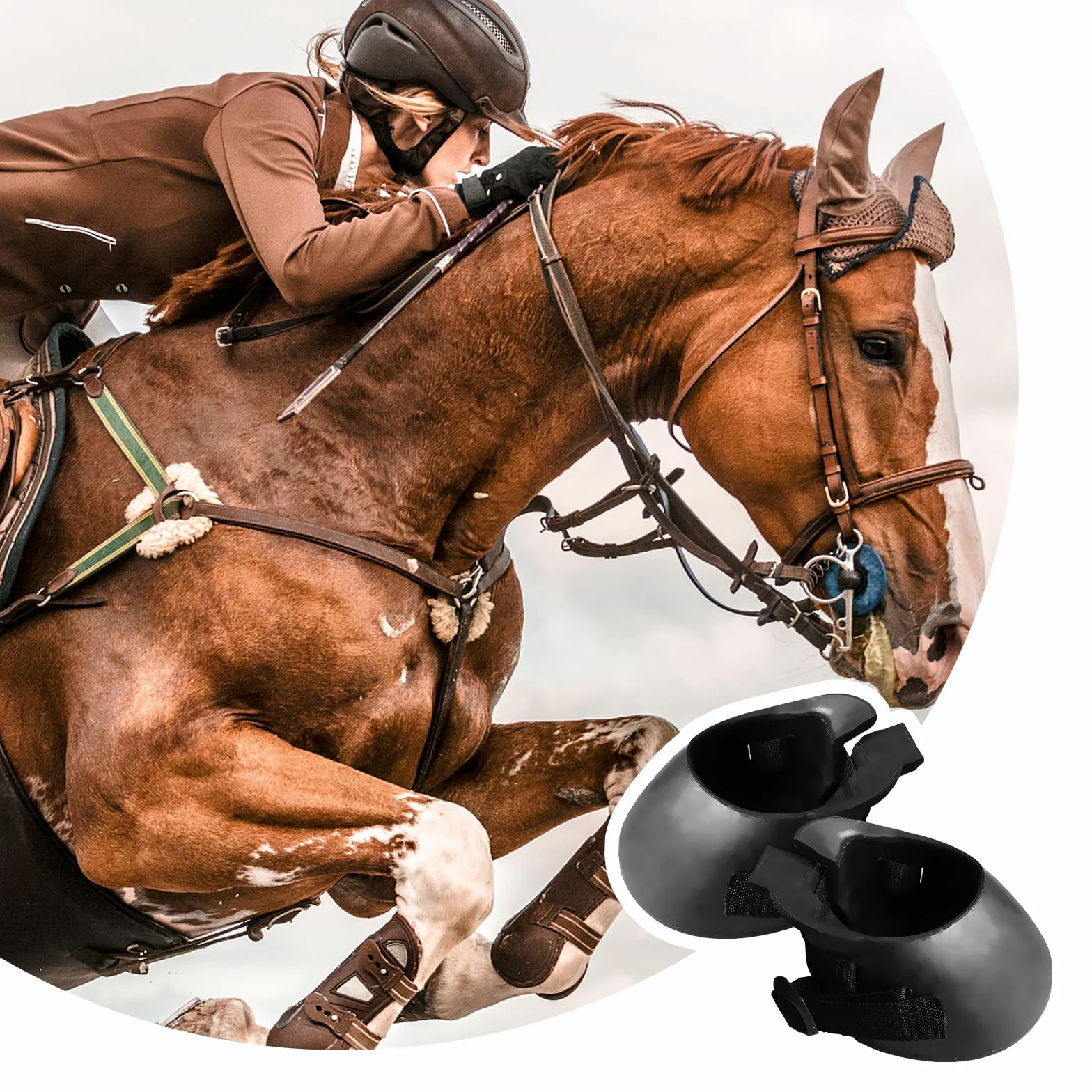 Bottes de Sabots de Chevaux, Protection Antidérapante pour Sabot Blessés, Caoutchouc (M)