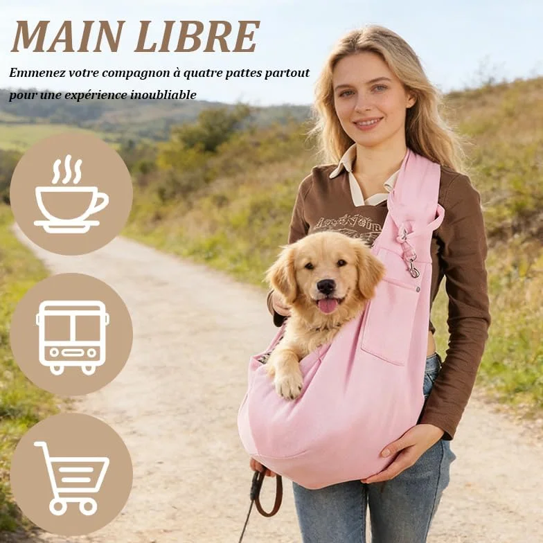 Dog Sling Carrier for Small Dogs and Cats Up to 16.5 Lbs Khaki